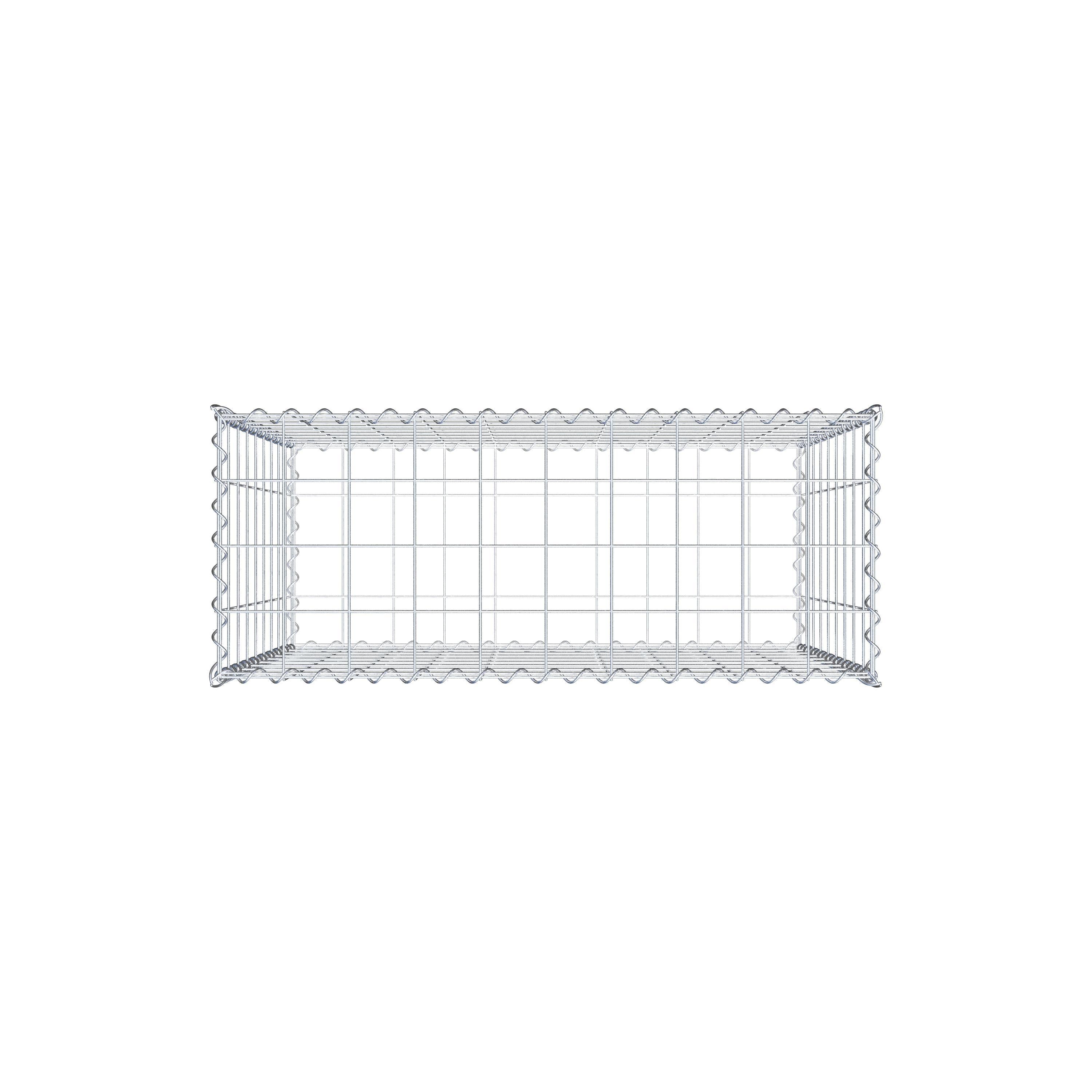 Schanskorf 100 cm x 90 cm x 40 cm (L x H x D), maaswijdte 10 cm x 10 cm, spiraalvormig