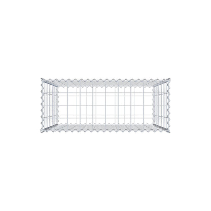 Schanskorf 100 cm x 100 cm x 40 cm (L x H x D), maaswijdte 10 cm x 10 cm, spiraalvormig
