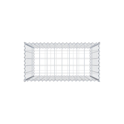 Schanskorf 100 cm x 100 cm x 50 cm (L x H x D), maaswijdte 10 cm x 10 cm, spiraalvormig