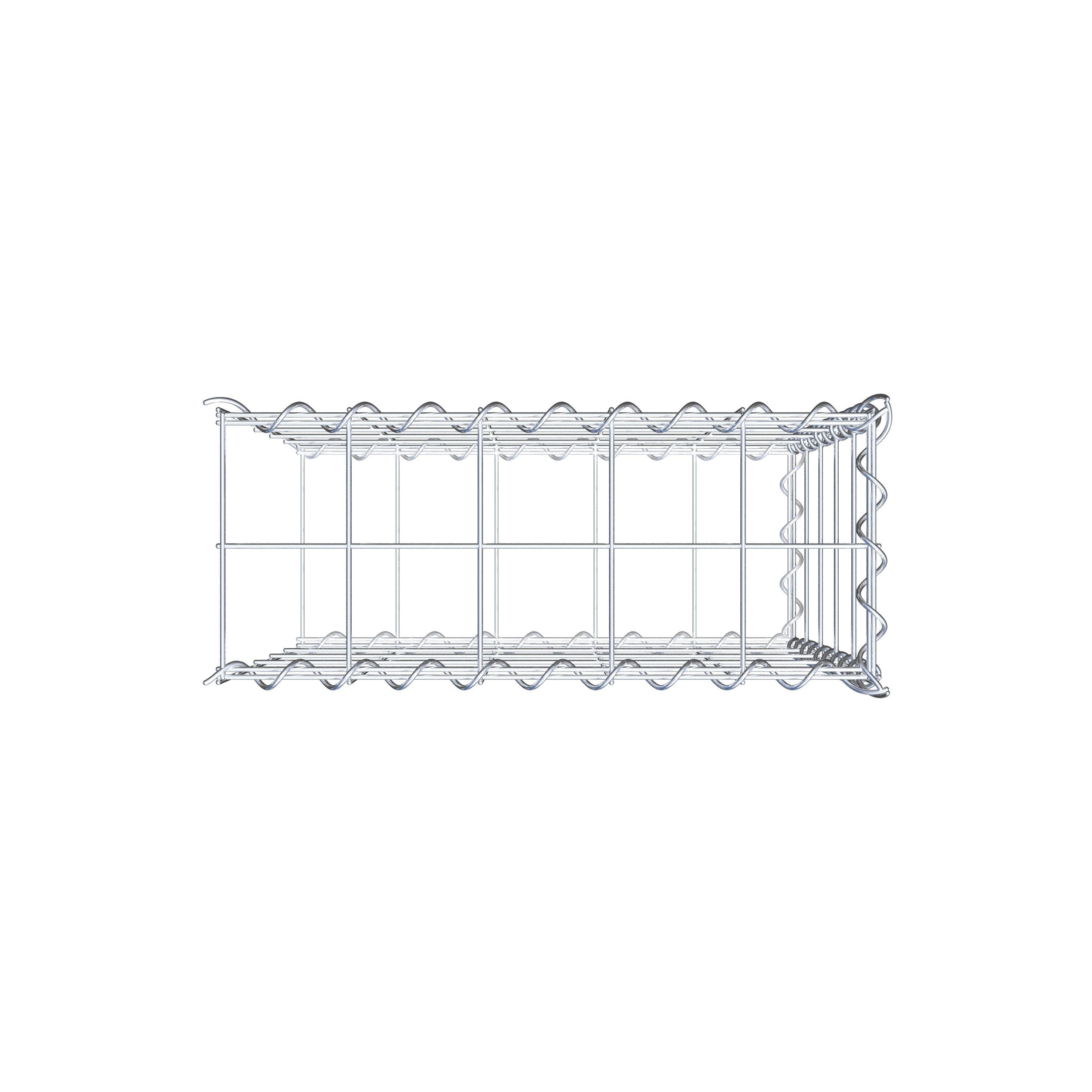 Gabião tipo 2 50 cm x 50 cm x 20 cm (C x A x P), malhagem 10 cm x 10 cm, espiral