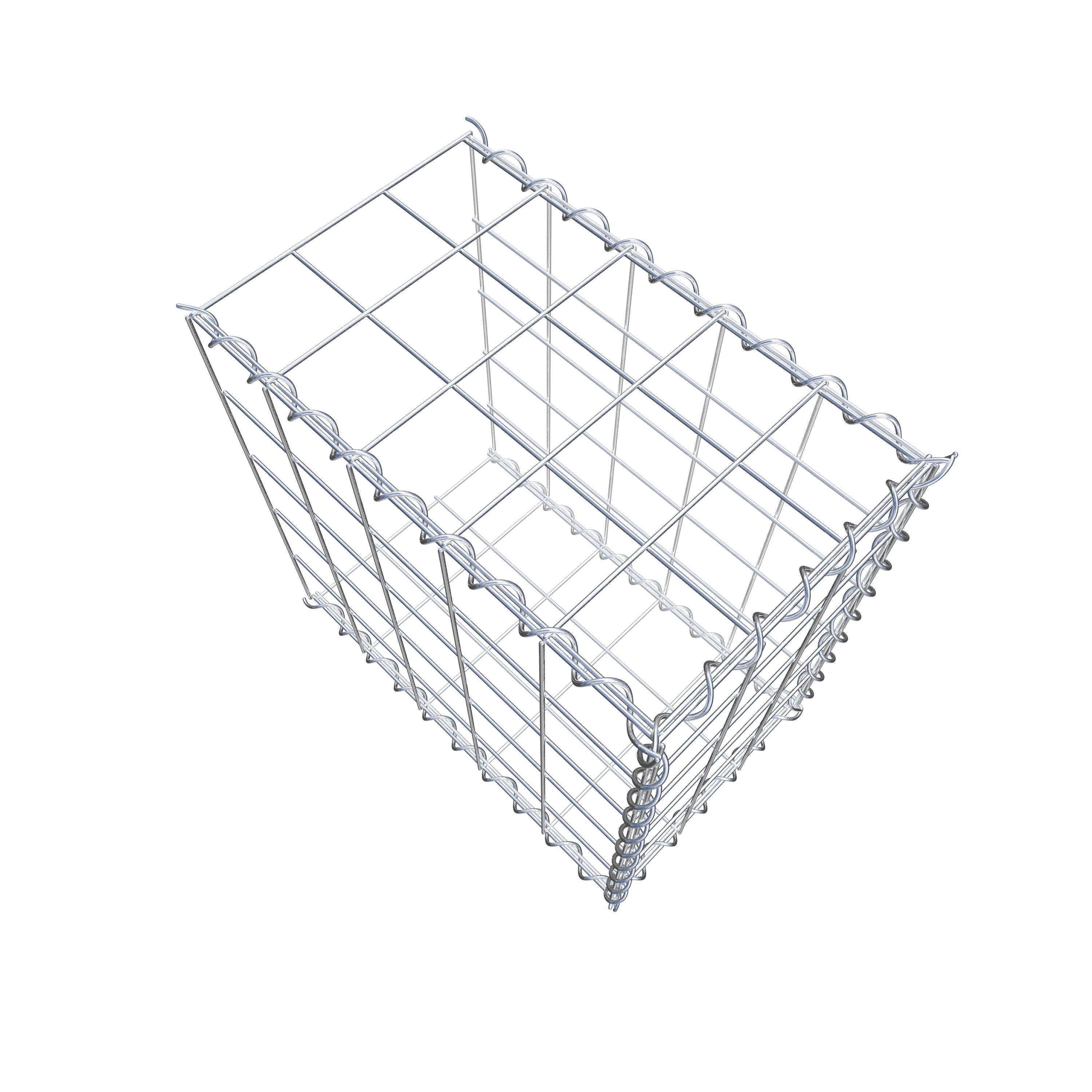 Gabião tipo 2 50 cm x 50 cm x 30 cm (C x A x P), malhagem 10 cm x 10 cm, espiral