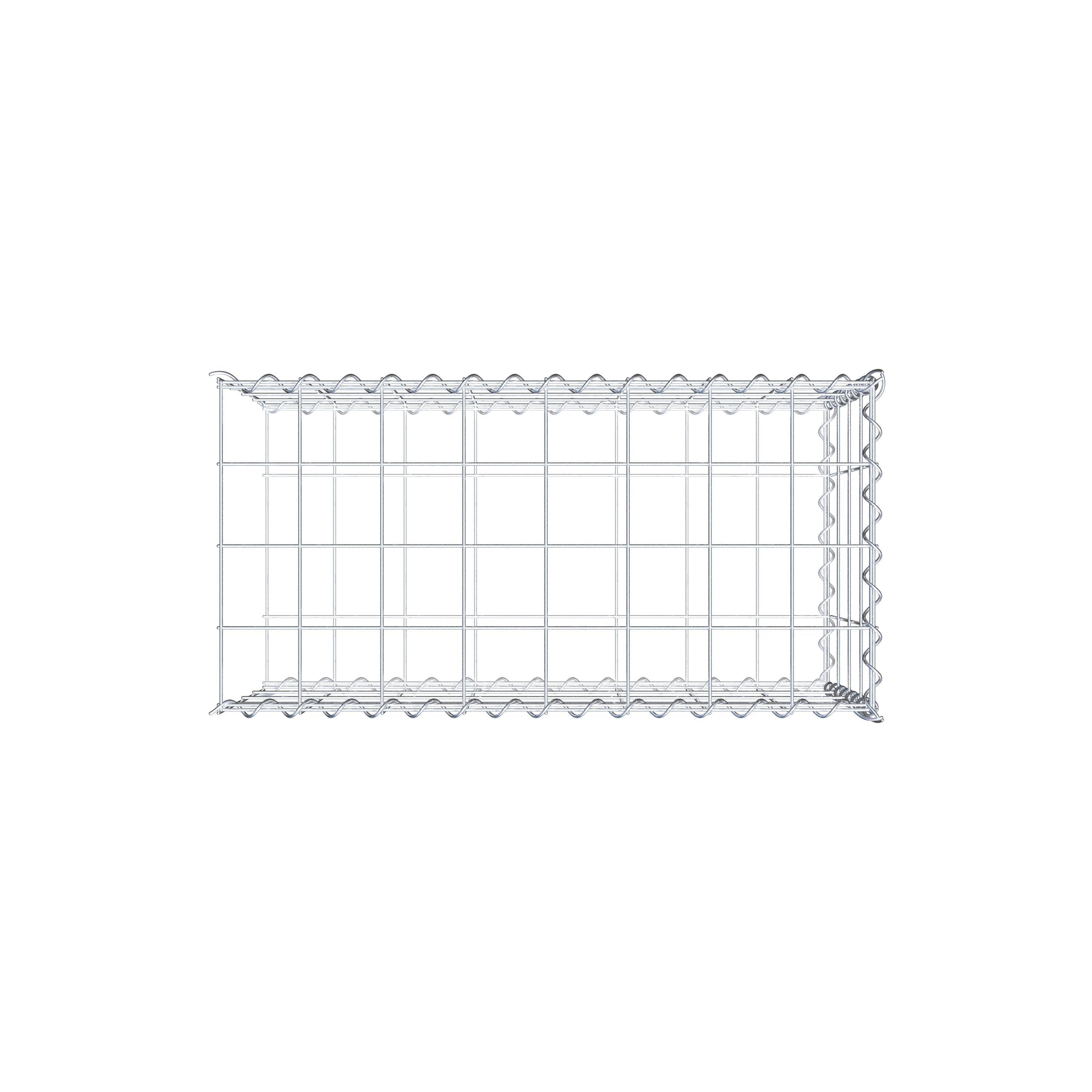 Opvokset gabion type 2 80 cm x 40 cm x 40 cm (L x H x D), maskestørrelse 10 cm x 10 cm, spiral