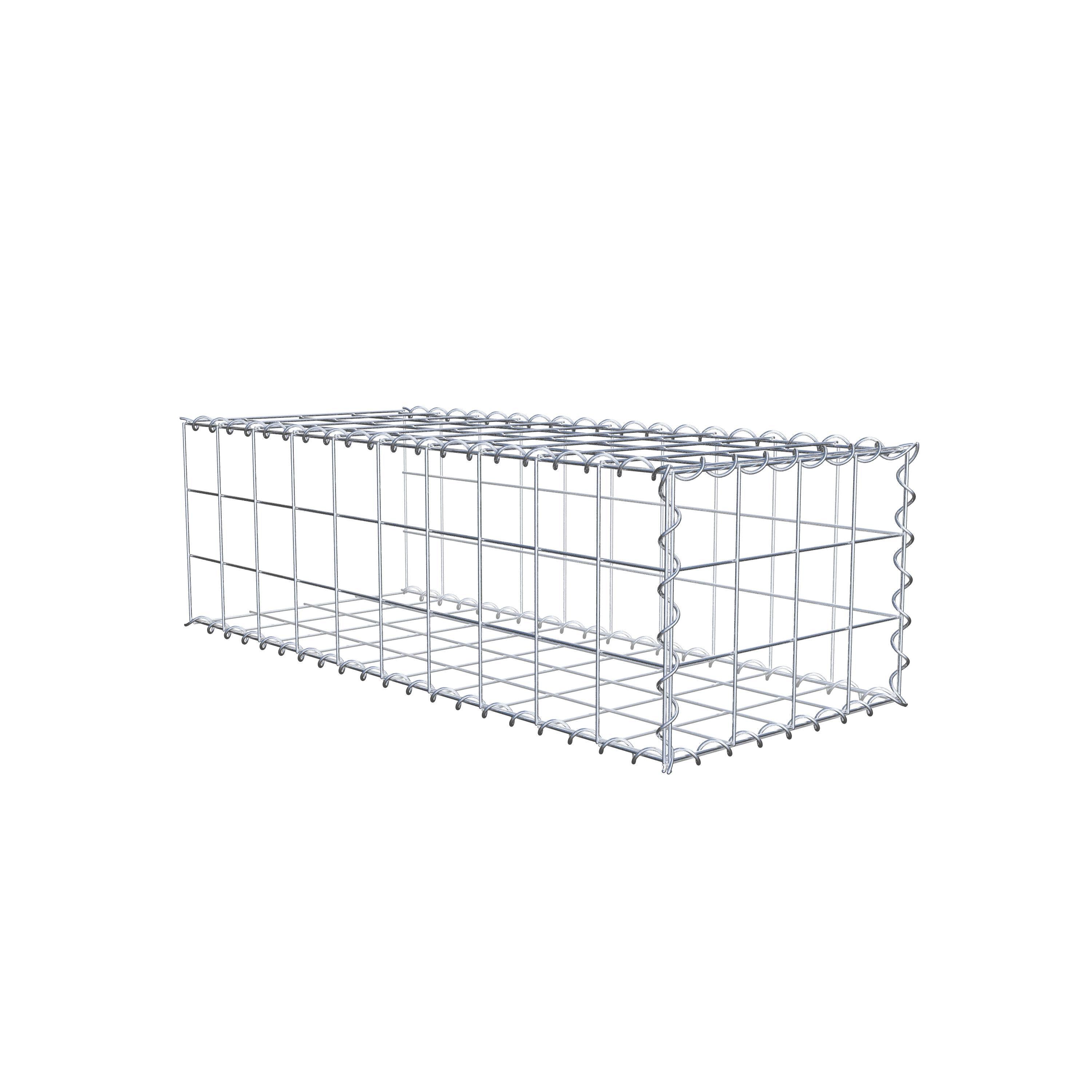 Opvokset gabion type 2 100 cm x 30 cm x 40 cm (L x H x D), maskestørrelse 10 cm x 10 cm, spiral