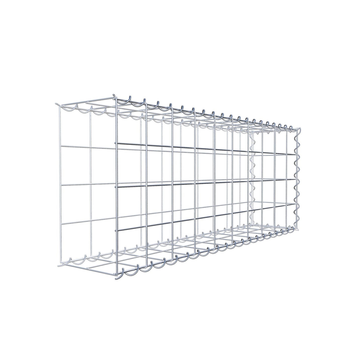 Opvokset gabion type 2 100 cm x 40 cm x 20 cm (L x H x D), maskestørrelse 10 cm x 10 cm, spiral
