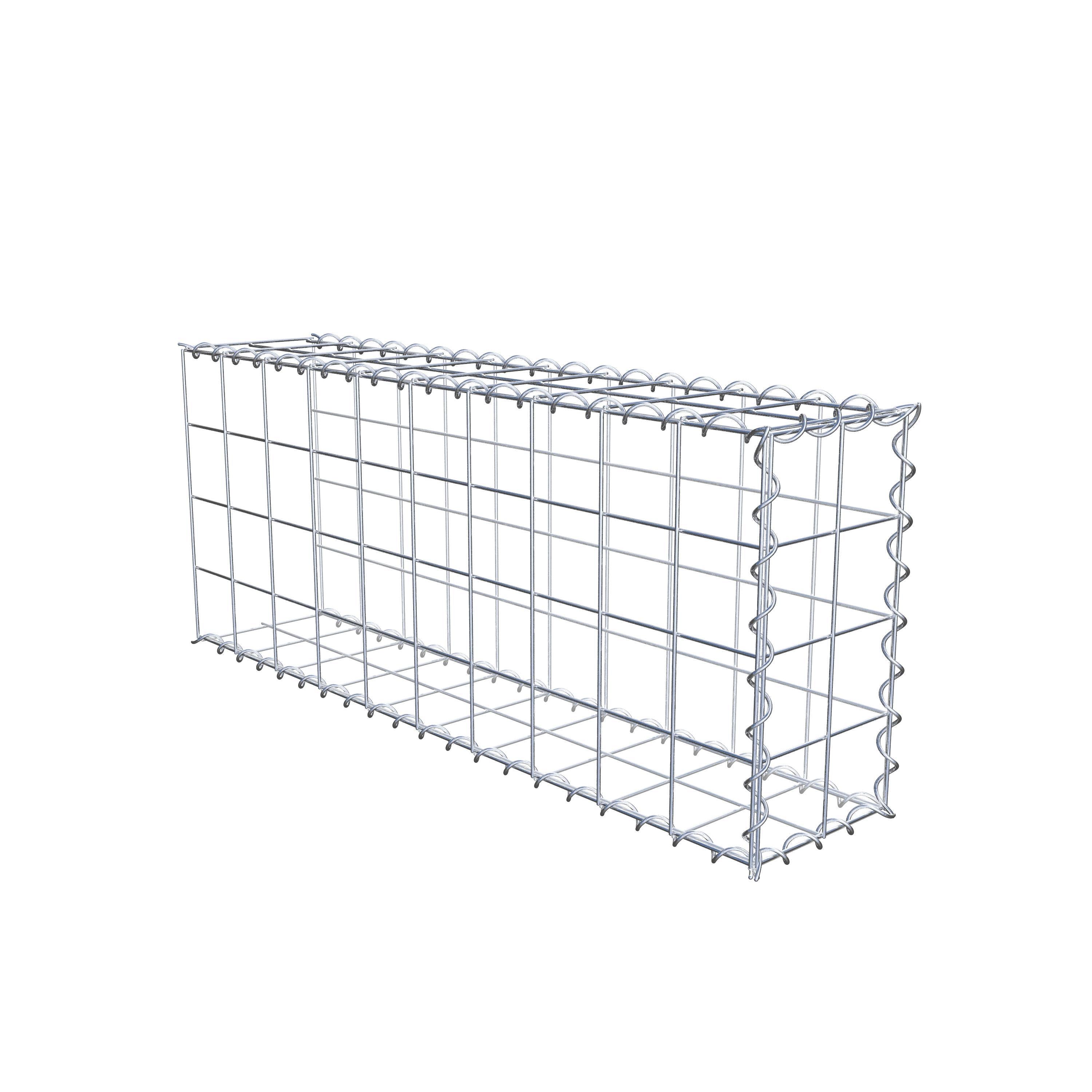 Påväxt gabion typ 2 100 cm x 40 cm x 20 cm (L x H x D), maskstorlek 10 cm x 10 cm, spiral