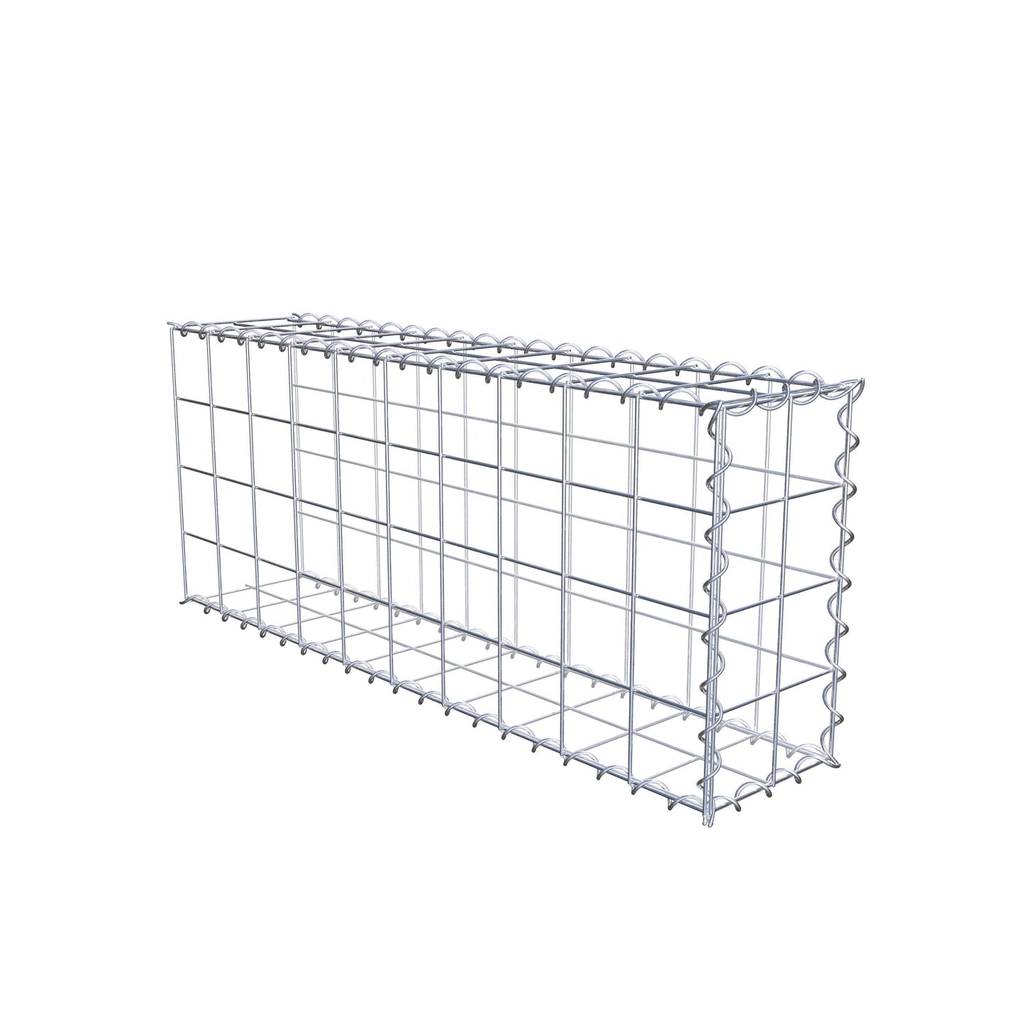 Opvokset gabion type 2 100 cm x 40 cm x 20 cm (L x H x D), maskestørrelse 10 cm x 10 cm, spiral