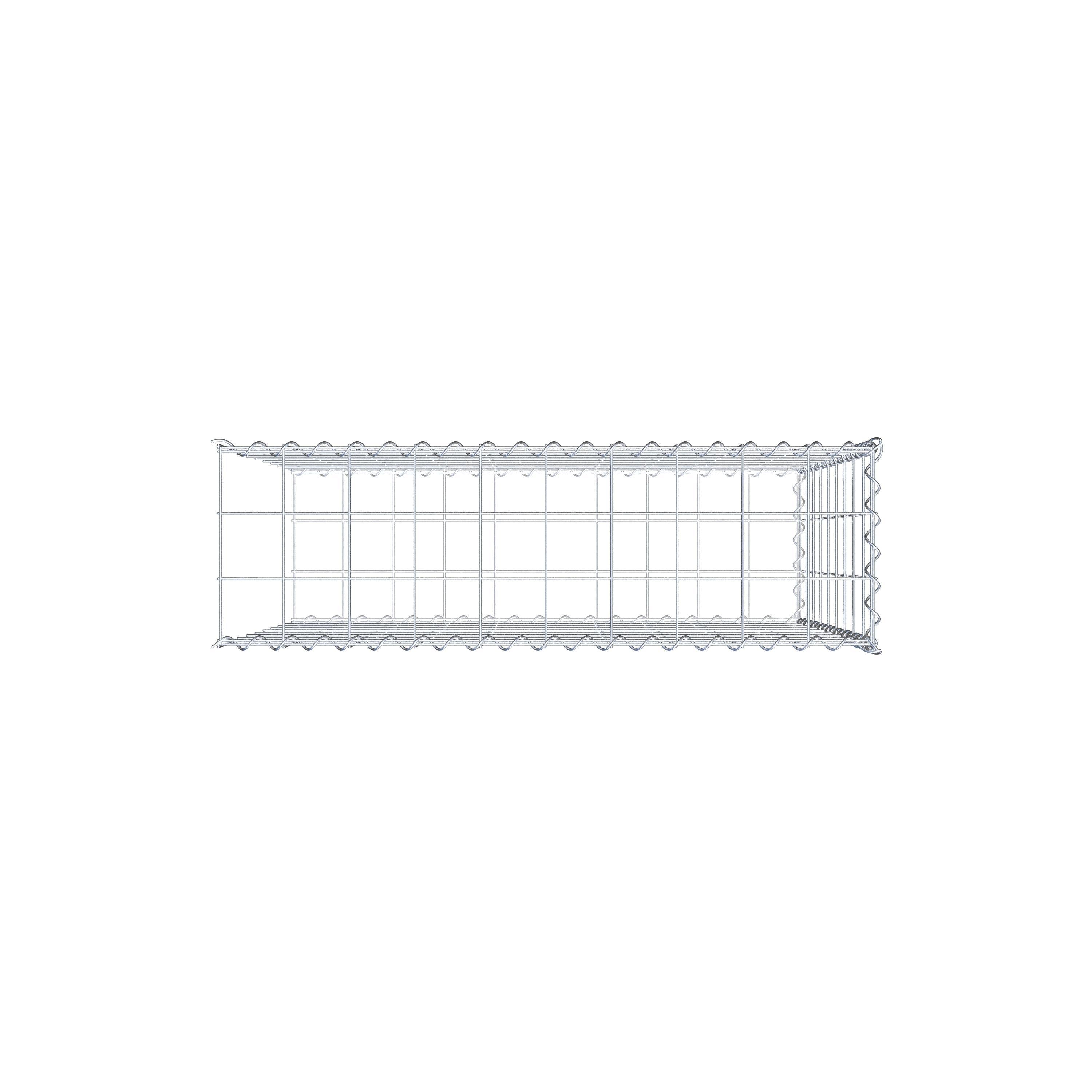 Gabião tipo 2 100 cm x 90 cm x 30 cm (C x A x P), malhagem 10 cm x 10 cm, espiral