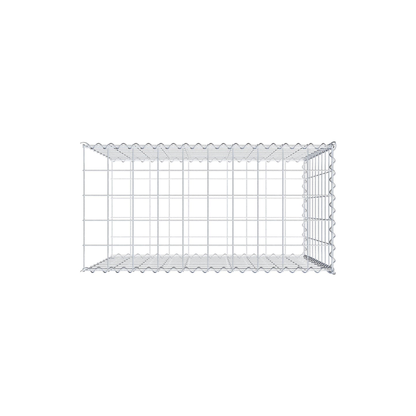 Gabion rapporté type 2 100 cm x 90 cm x 50 cm (L x H x P), mailles 10 cm x 10 cm, spirale
