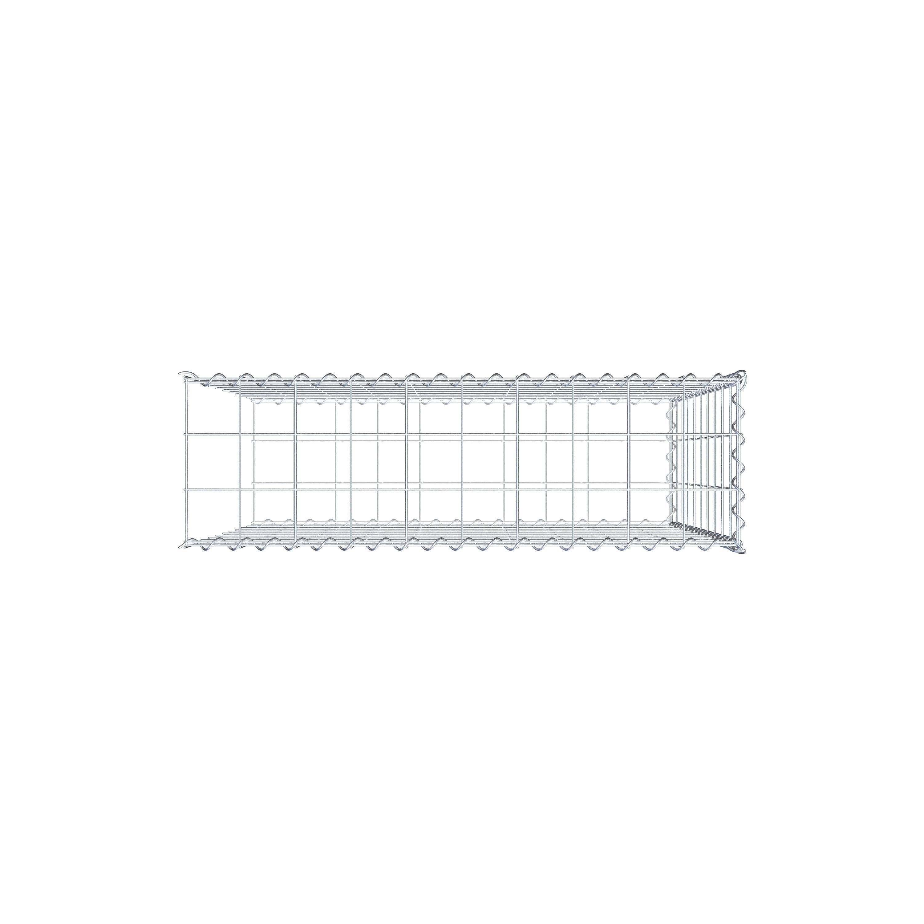 Add-on schanskorf type 2 100 cm x 100 cm x 30 cm (L x H x D), maaswijdte 10 cm x 10 cm, spiraal