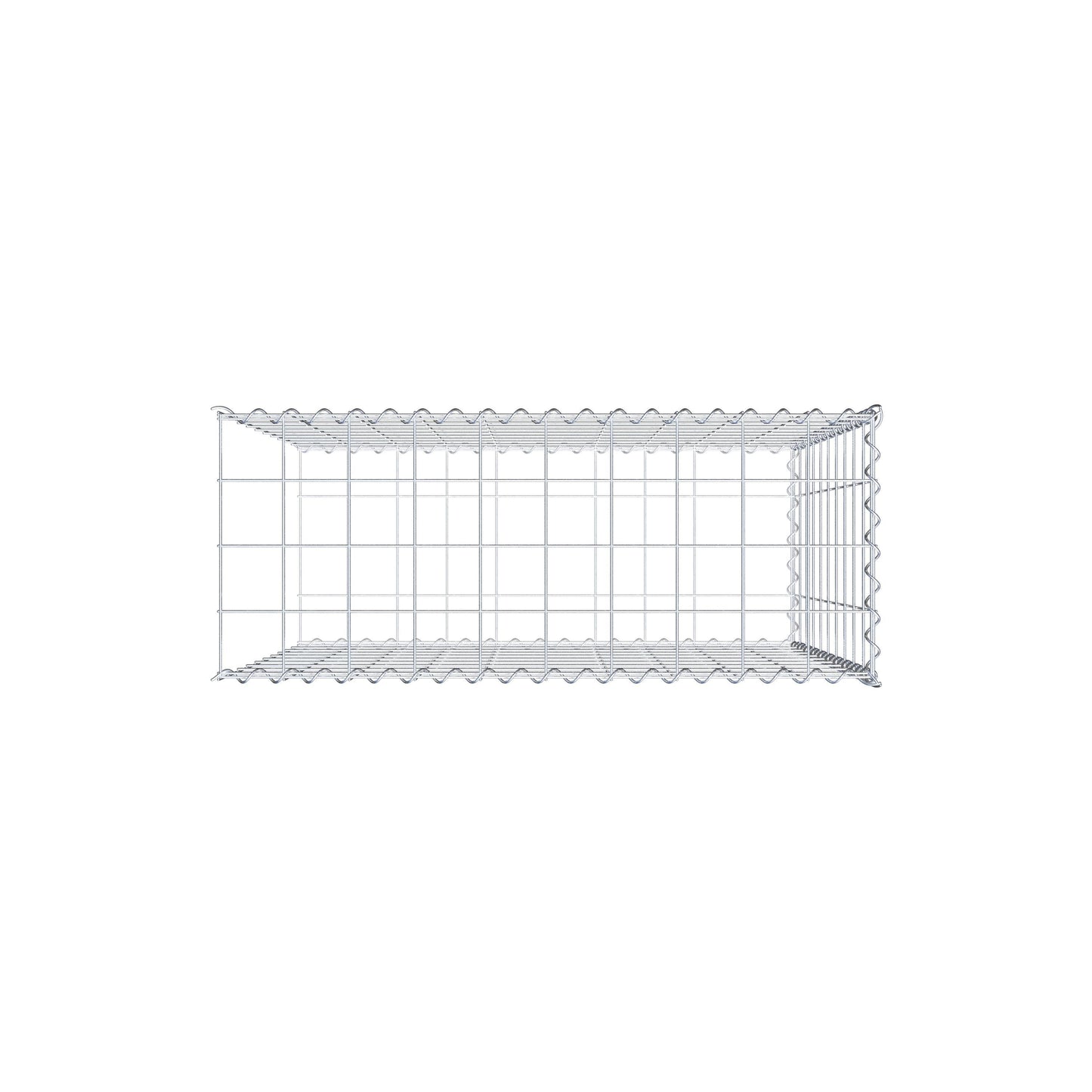 Opvokset gabion type 2 100 cm x 100 cm x 40 cm (L x H x D), maskestørrelse 10 cm x 10 cm, spiral