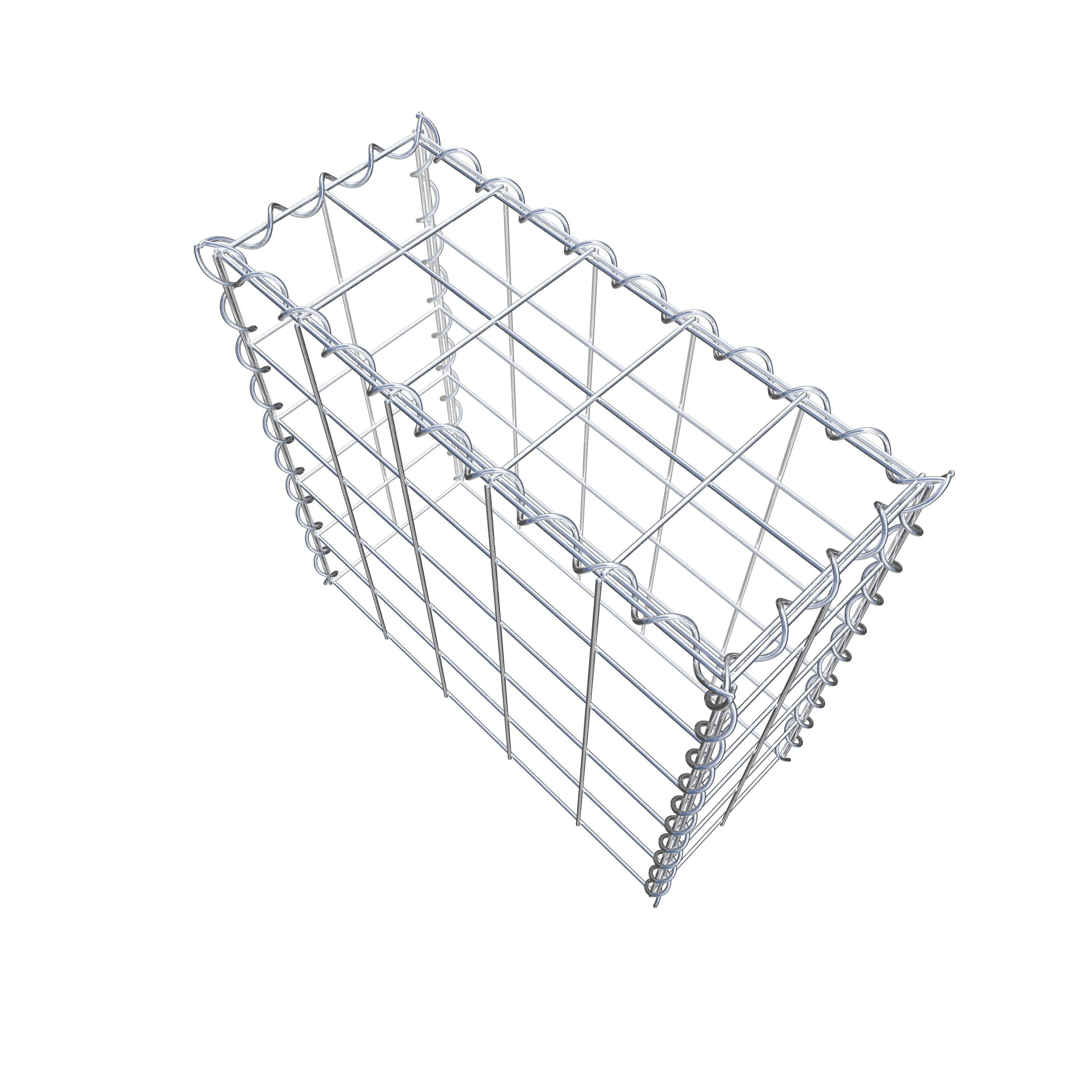 Opvokset gabion type 3 50 cm x 50 cm x 20 cm (L x H x D), maskestørrelse 10 cm x 10 cm, spiral