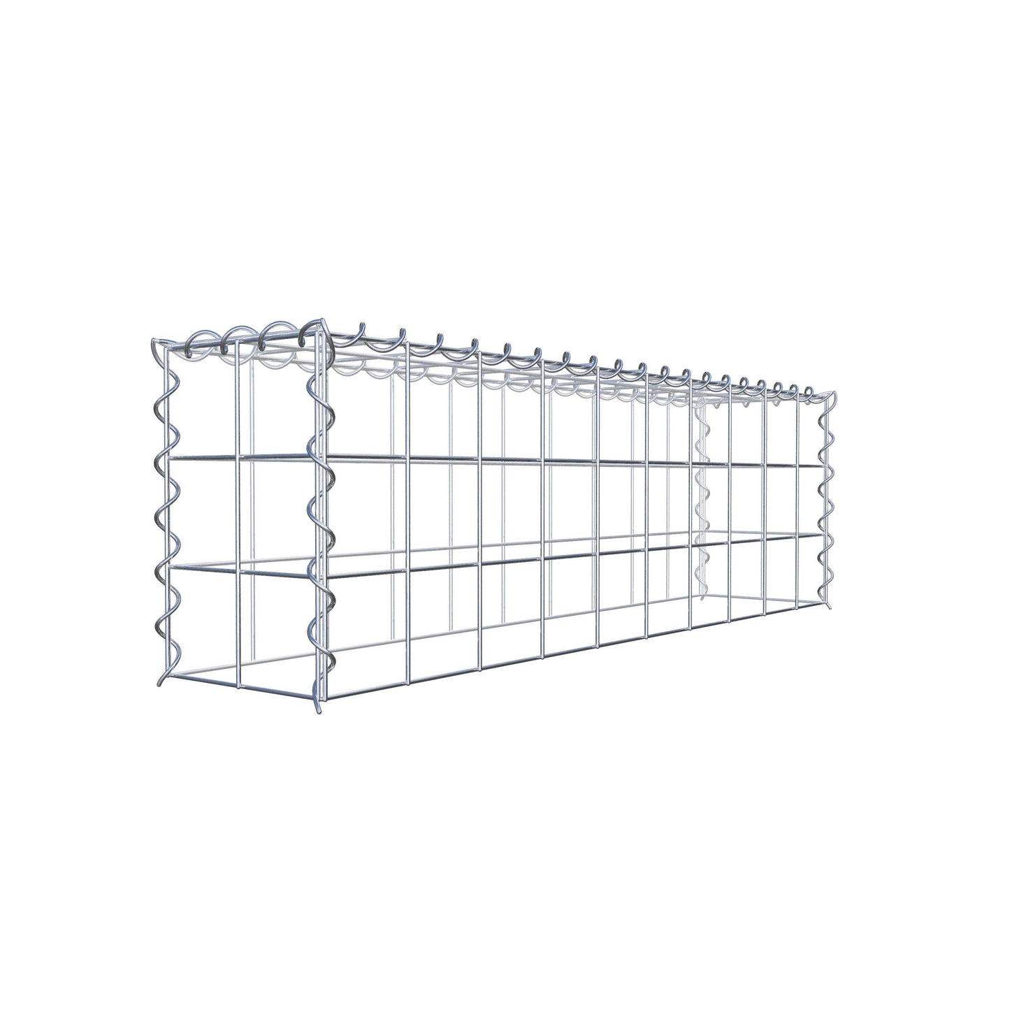 Gavión adulto tipo 3 100 cm x 30 cm x 20 cm (largo x alto x profundidad), tamaño de malla 10 cm x 10 cm, espiral