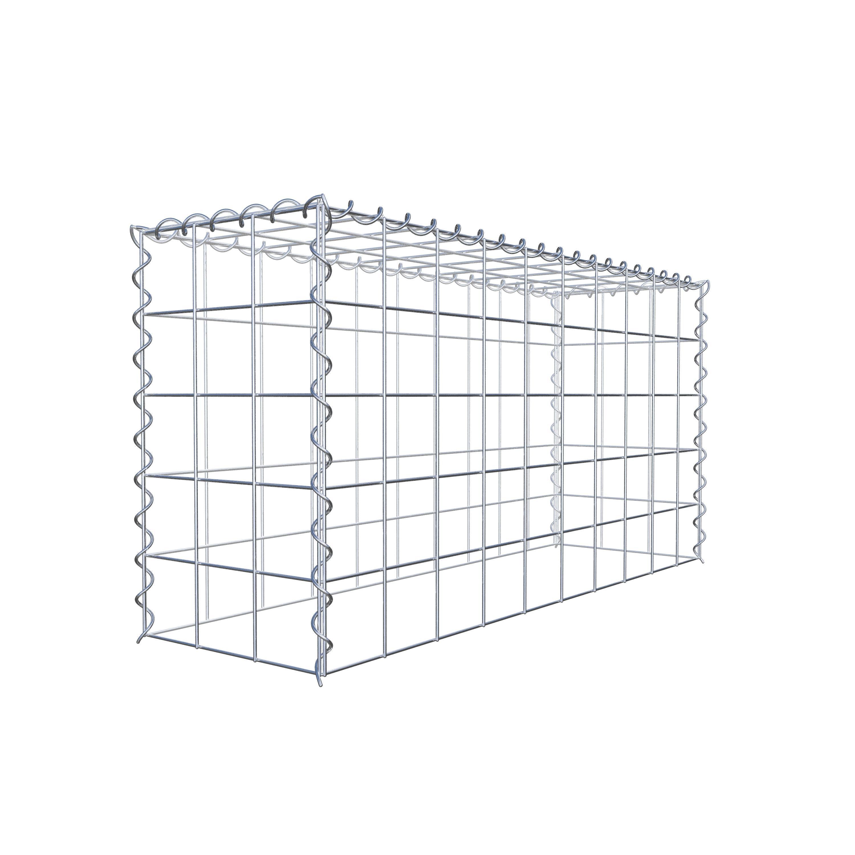 Aangegroeide schanskorf type 3 100 cm x 50 cm x 30 cm (L x H x D), maaswijdte 10 cm x 10 cm, spiraal