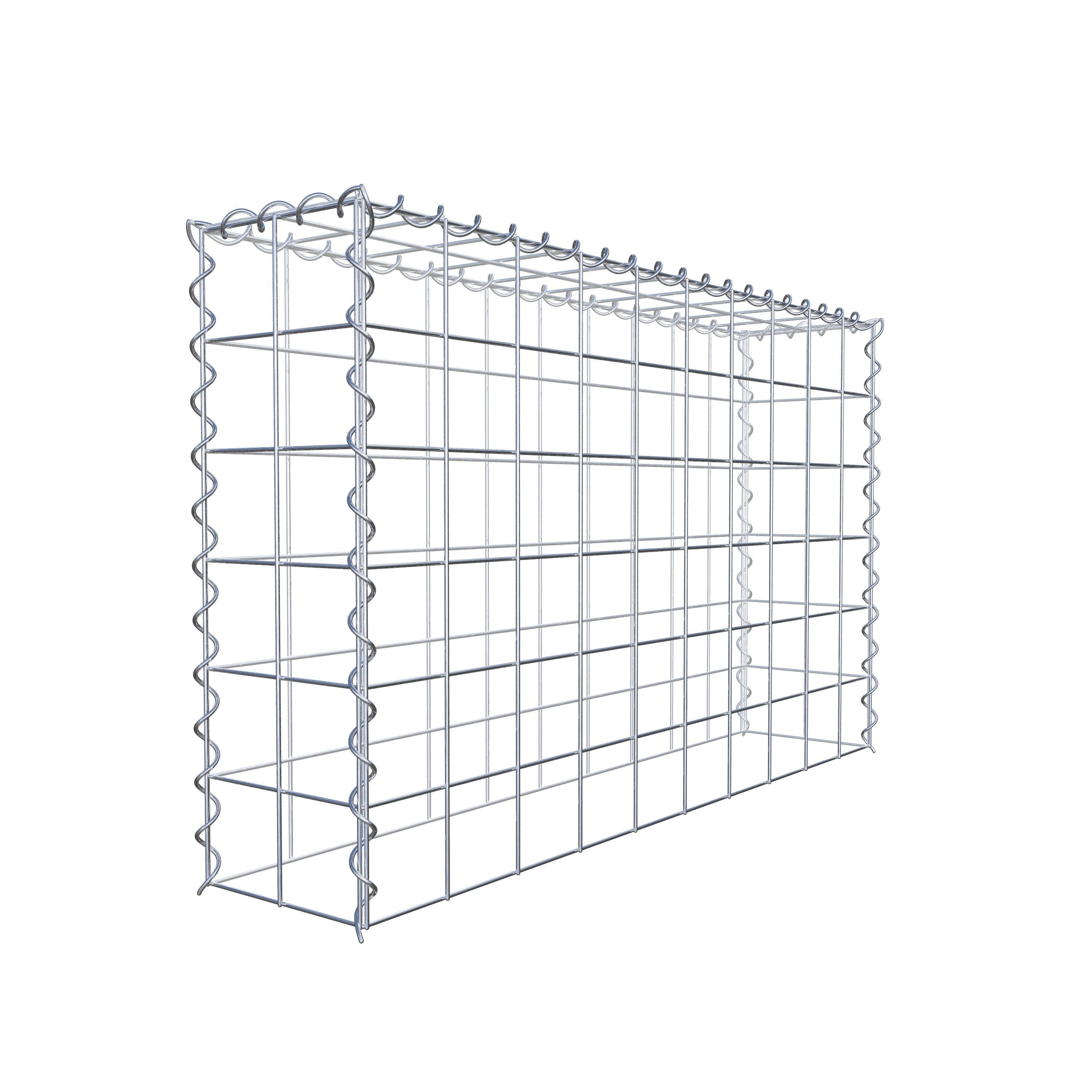 Opvokset gabion type 3 100 cm x 60 cm x 20 cm (L x H x D), maskestørrelse 10 cm x 10 cm, spiral