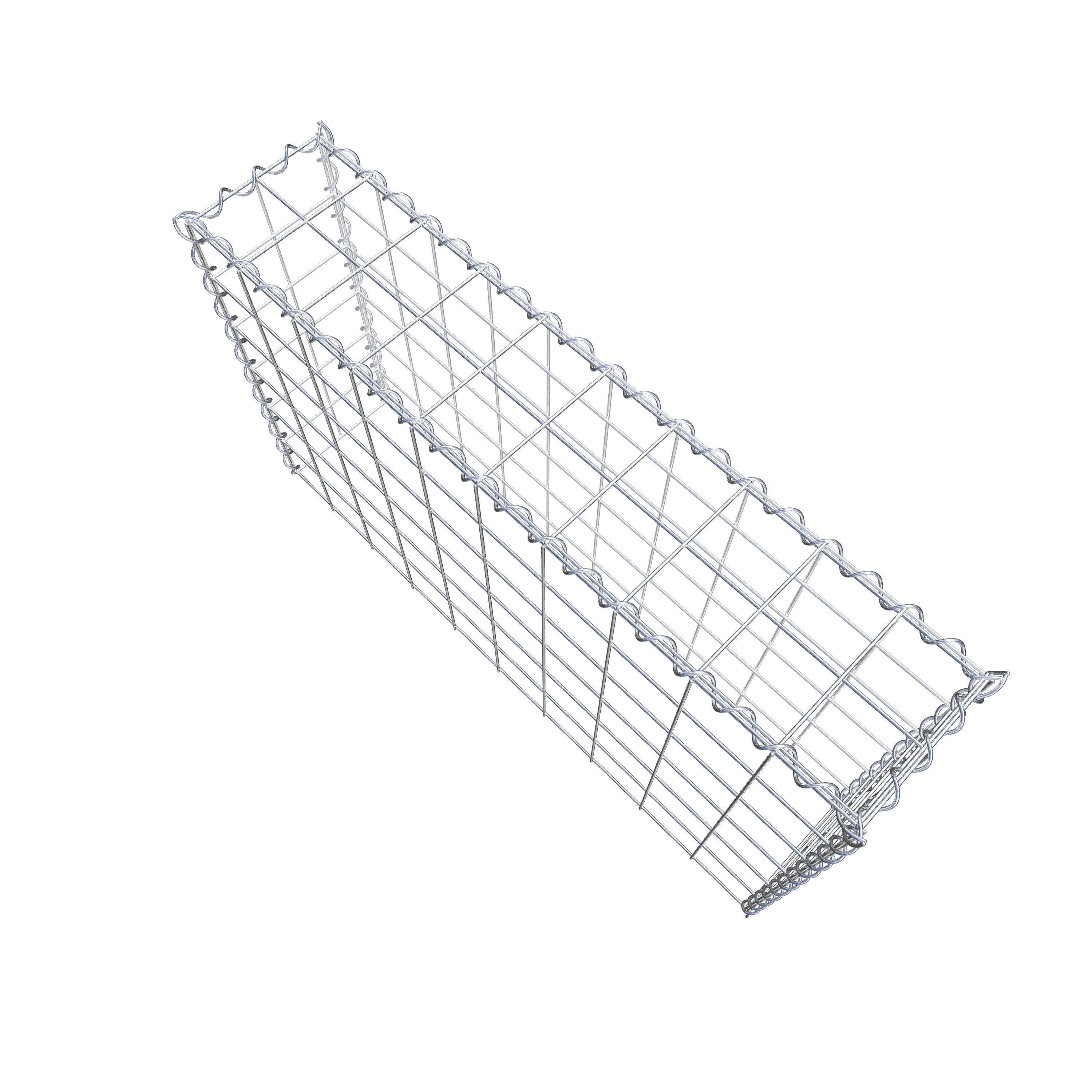 Opvokset gabion type 3 100 cm x 60 cm x 20 cm (L x H x D), maskestørrelse 10 cm x 10 cm, spiral