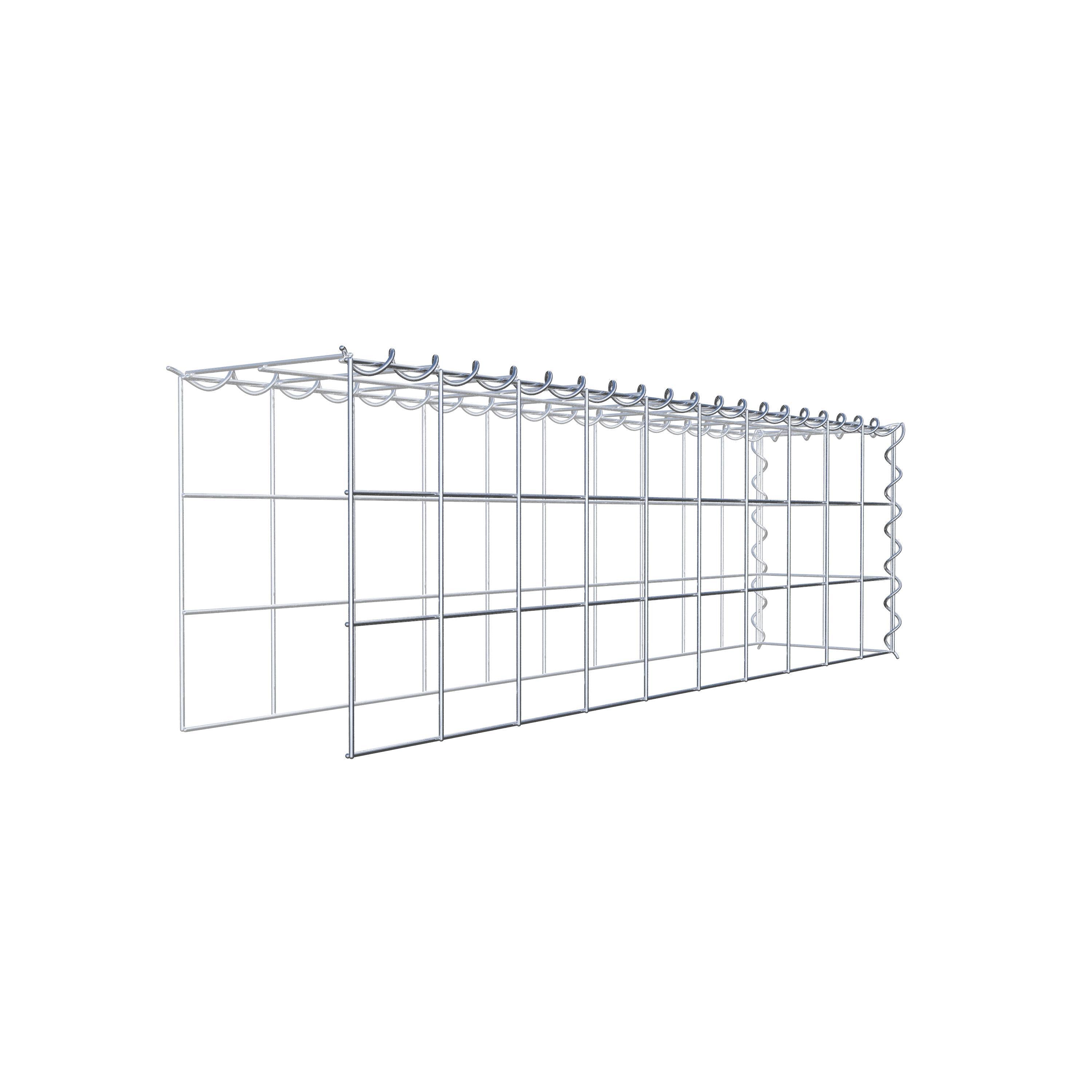 Add-on schanskorf type 4 100 cm x 30 cm x 20 cm (L x H x D), maaswijdte 10 cm x 10 cm, spiraalvormig