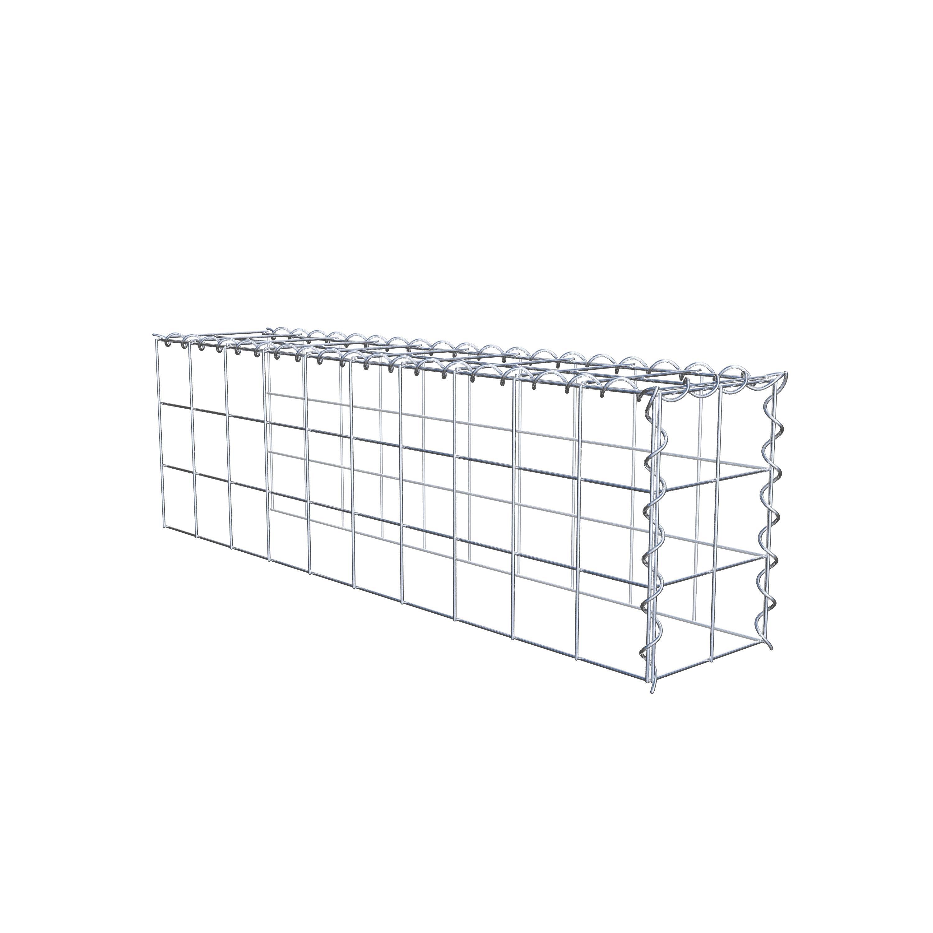 Add-on schanskorf type 4 100 cm x 30 cm x 20 cm (L x H x D), maaswijdte 10 cm x 10 cm, spiraalvormig