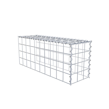 Gabion rapporté type 4 100 cm x 40 cm x 30 cm (L x H x P), mailles 10 cm x 10 cm, spirale
