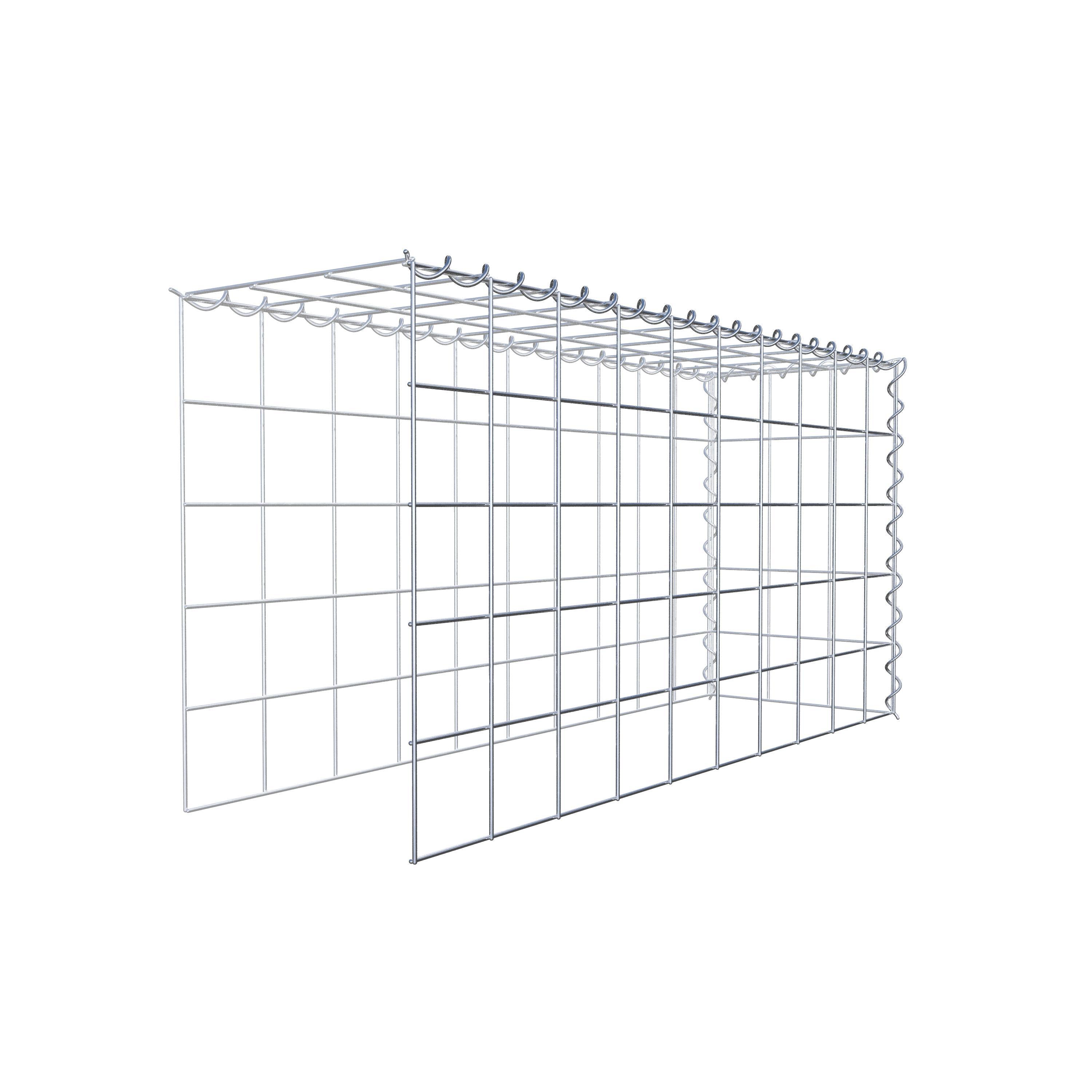 Aangebouwde schanskorf type 4 100 cm x 50 cm x 30 cm (L x H x D), maaswijdte 10 cm x 10 cm, spiraal