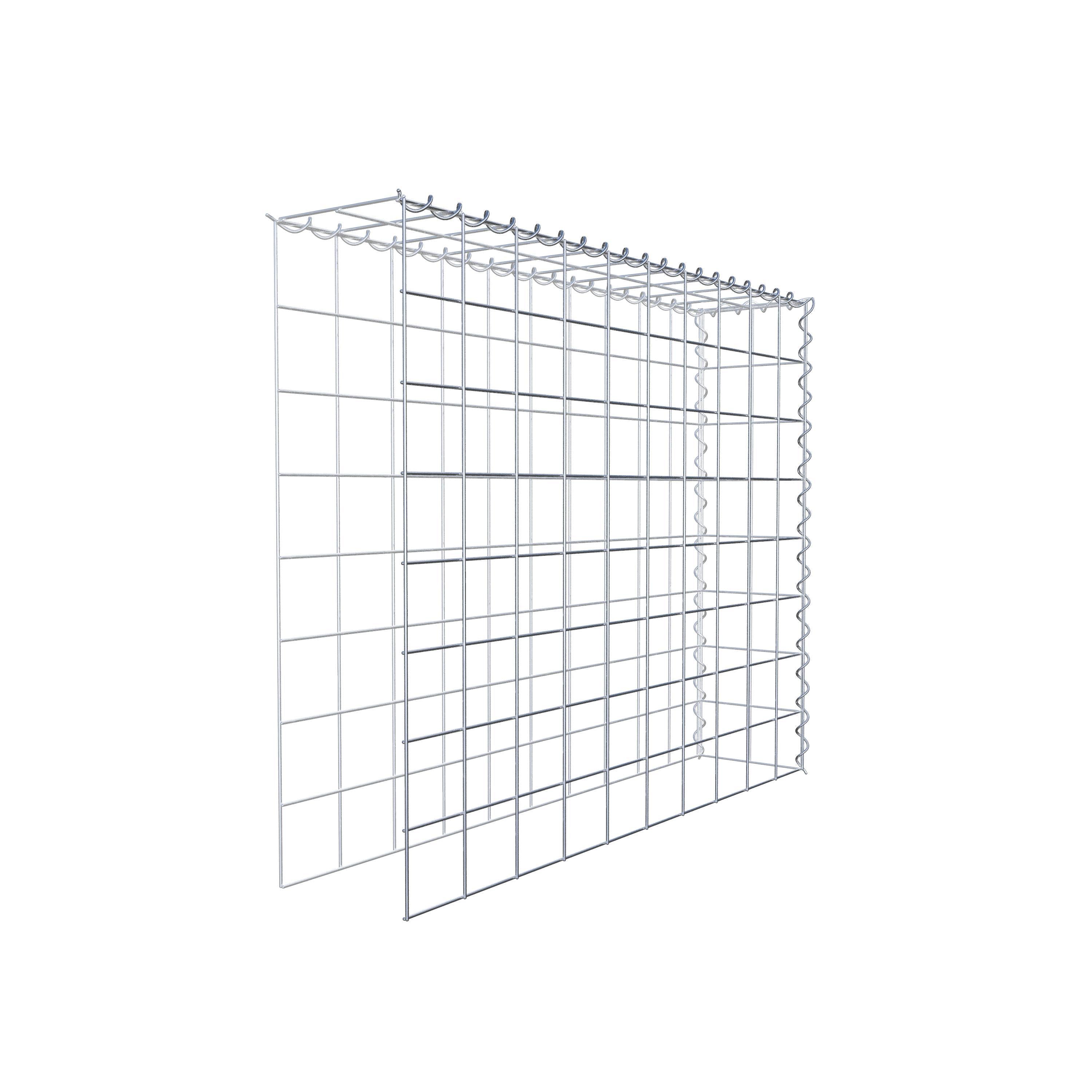 Opbouw schanskorf type 4 100 cm x 80 cm x 20 cm (L x H x D), maaswijdte 10 cm x 10 cm, spiraal