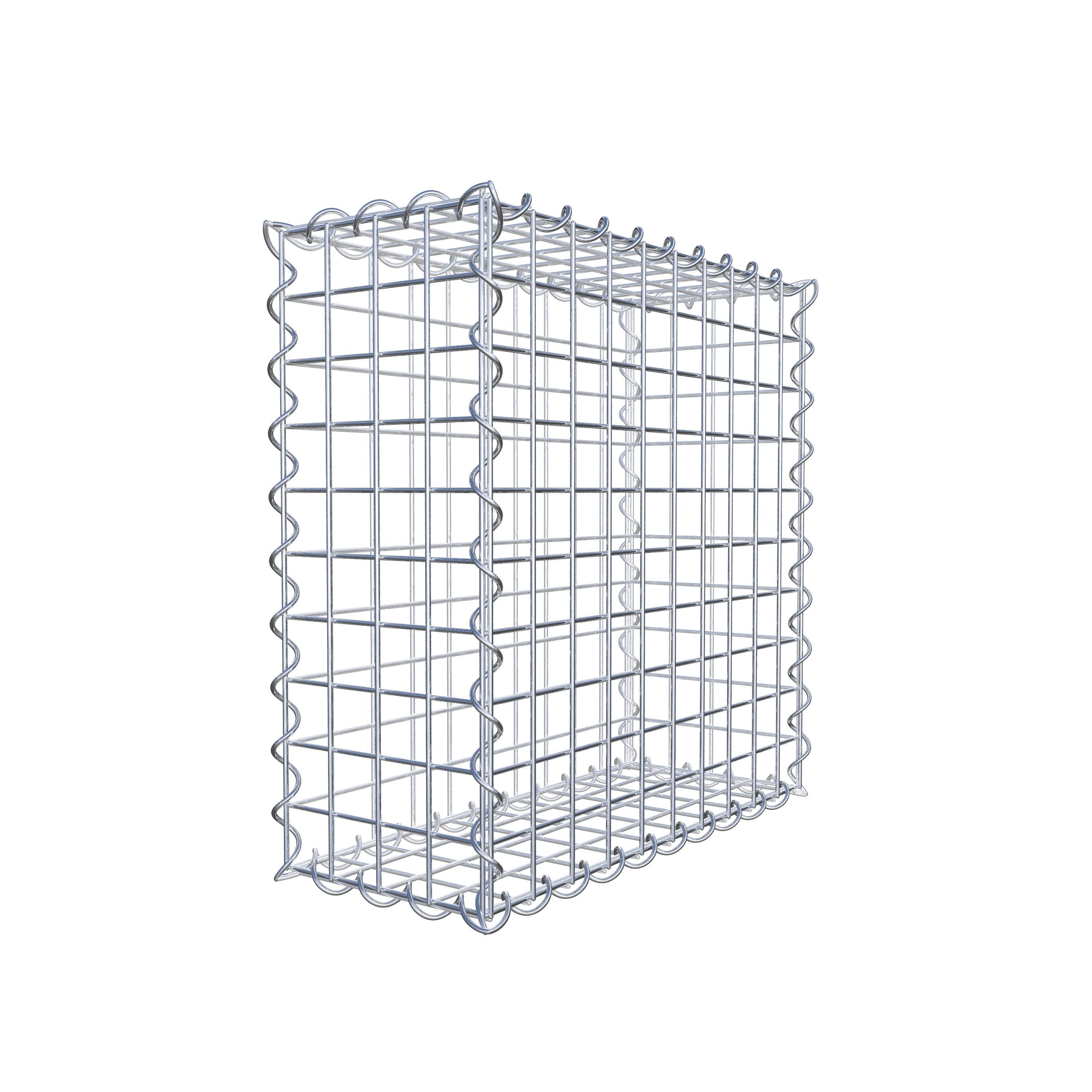 Gabião 50 cm x 50 cm x 20 cm (C x A x P), malhagem 5 cm x 5 cm, espiral