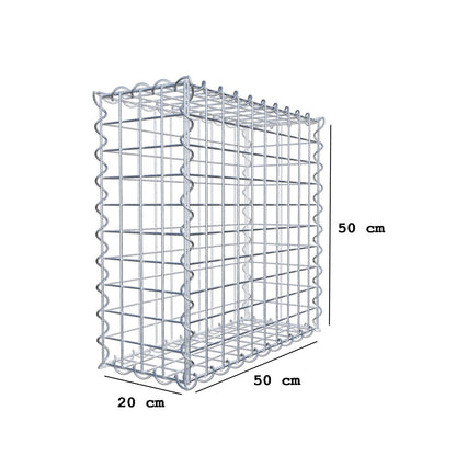 Gabion 50 cm x 50 cm x 20 cm (L x H x P), mailles 5 cm x 5 cm, spirale