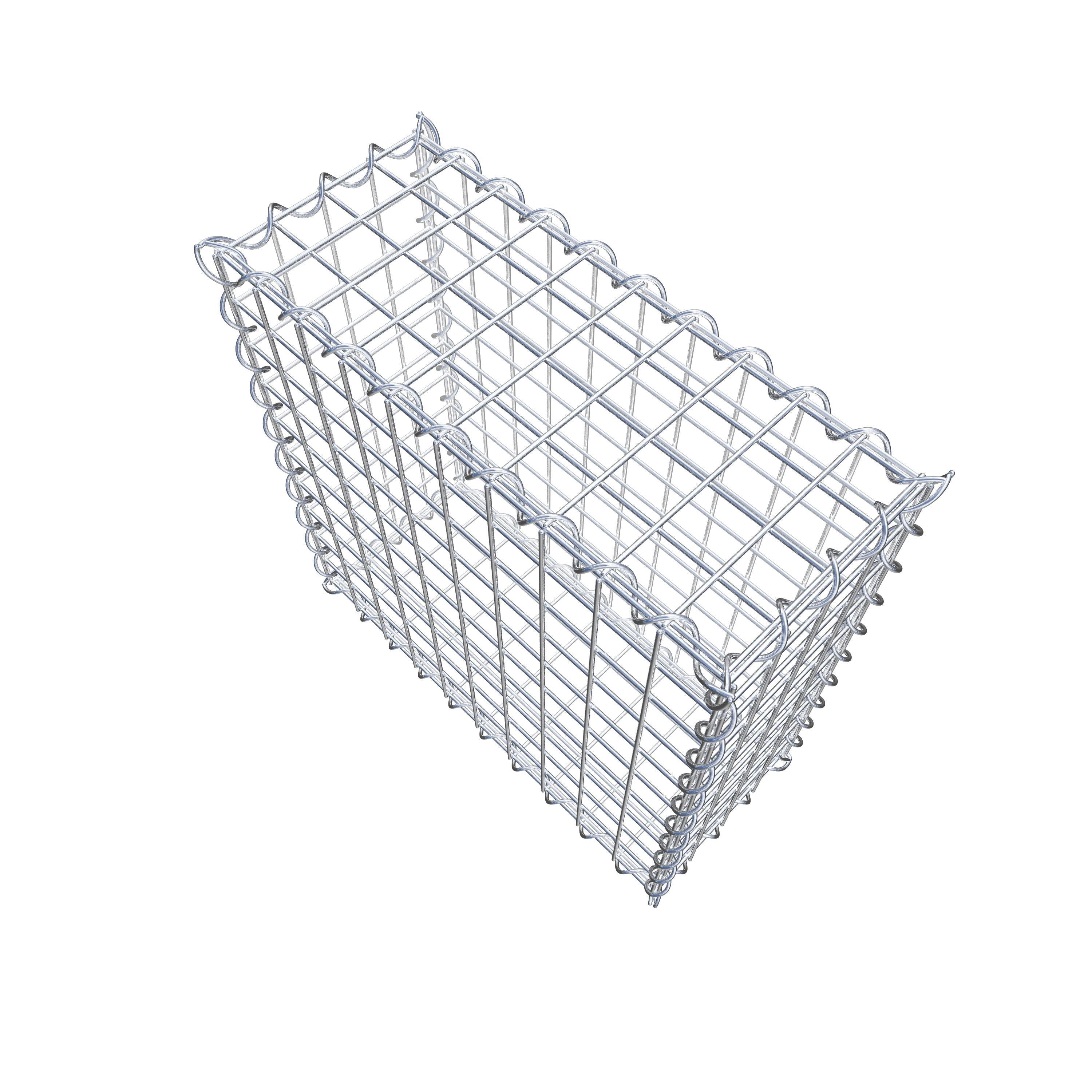 Schanskorf 50 cm x 50 cm x 20 cm (L x H x D), maaswijdte 5 cm x 5 cm, spiraalvormig