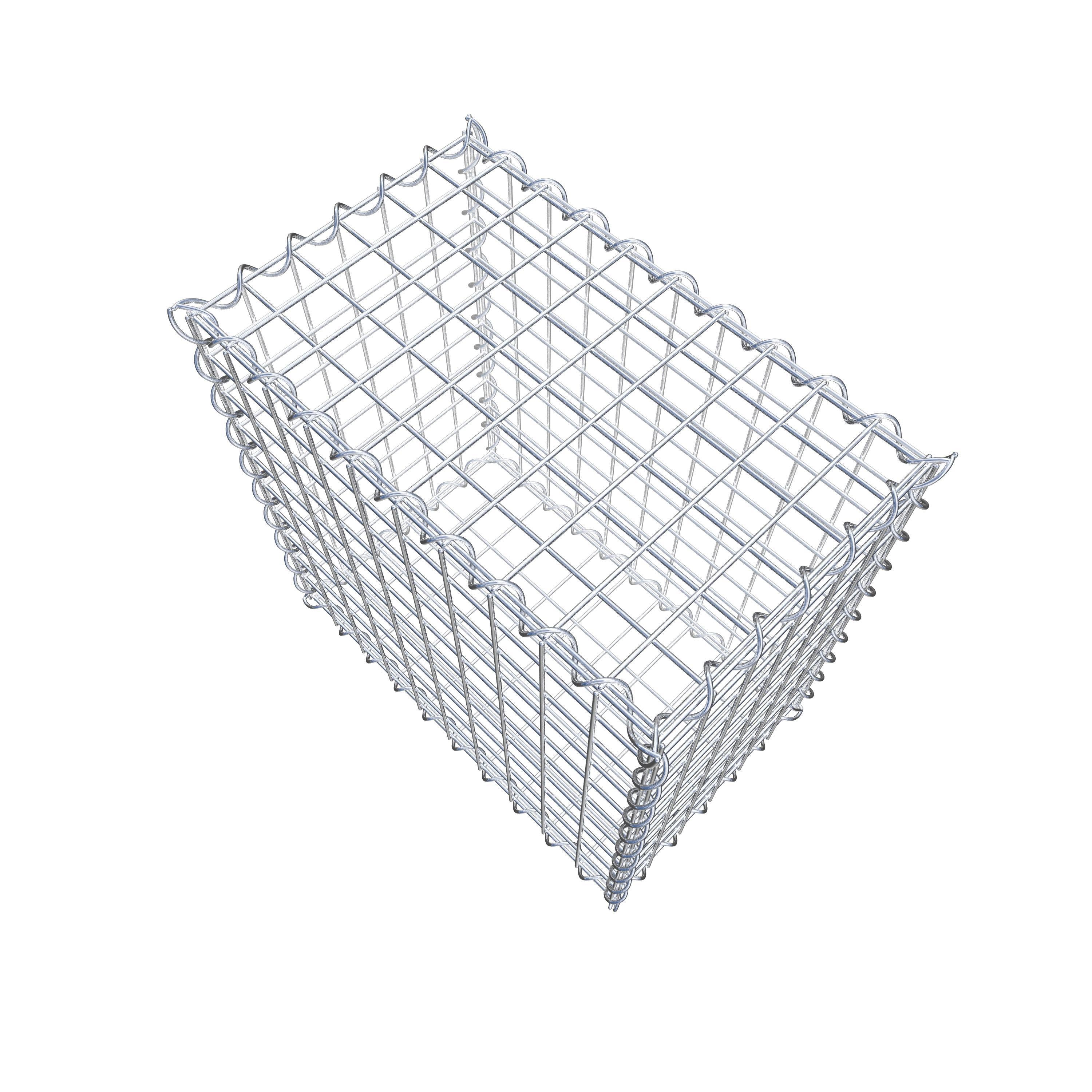 Schanskorf 50 cm x 50 cm x 30 cm (L x H x D), maaswijdte 5 cm x 5 cm, spiraalvormig