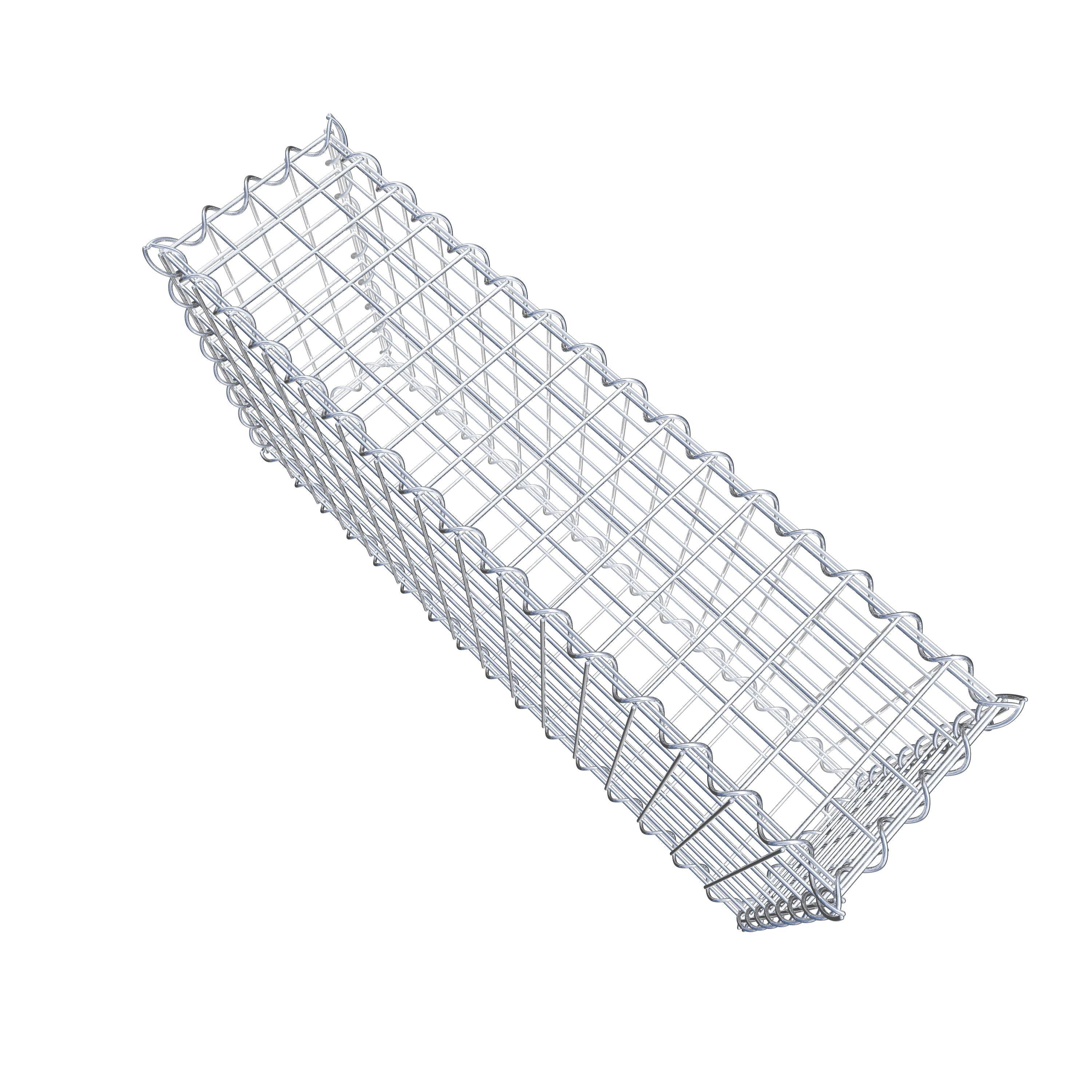 Schanskorf 80 cm x 40 cm x 20 cm (L x H x D), maaswijdte 5 cm x 5 cm, spiraalvormig