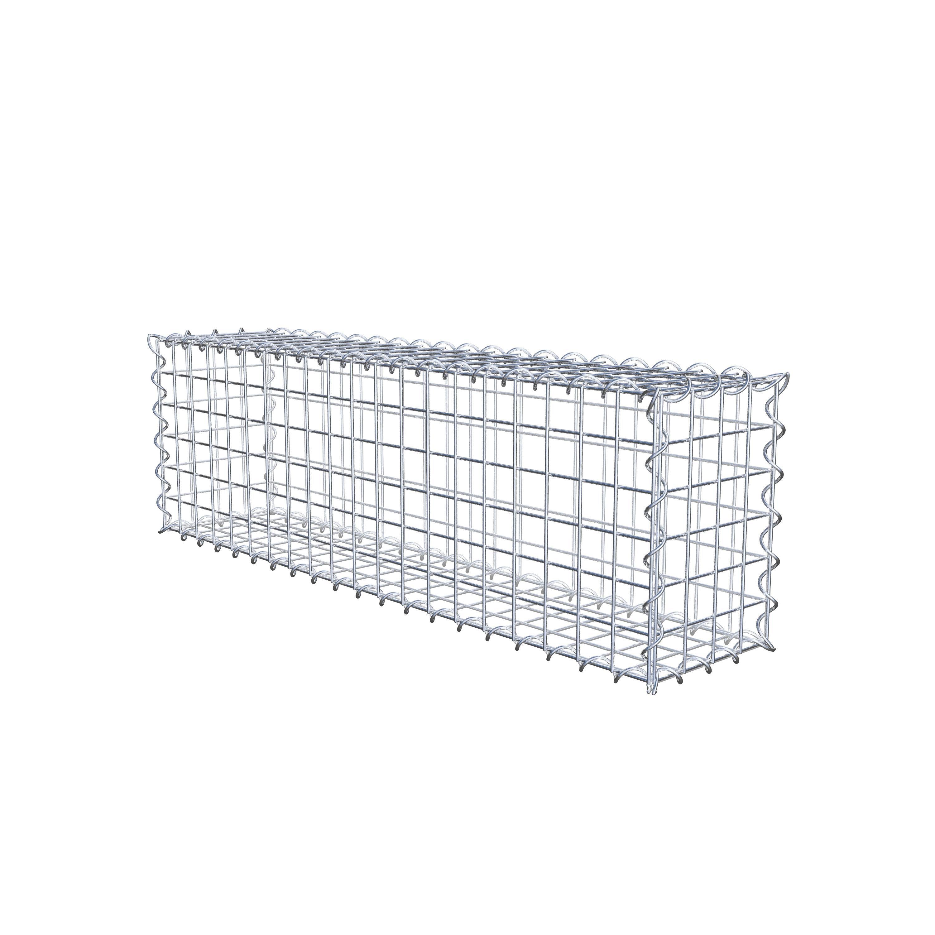 Gabion 100 cm x 30 cm x 20 cm (L x H x D), maskstorlek 5 cm x 5 cm, spiral