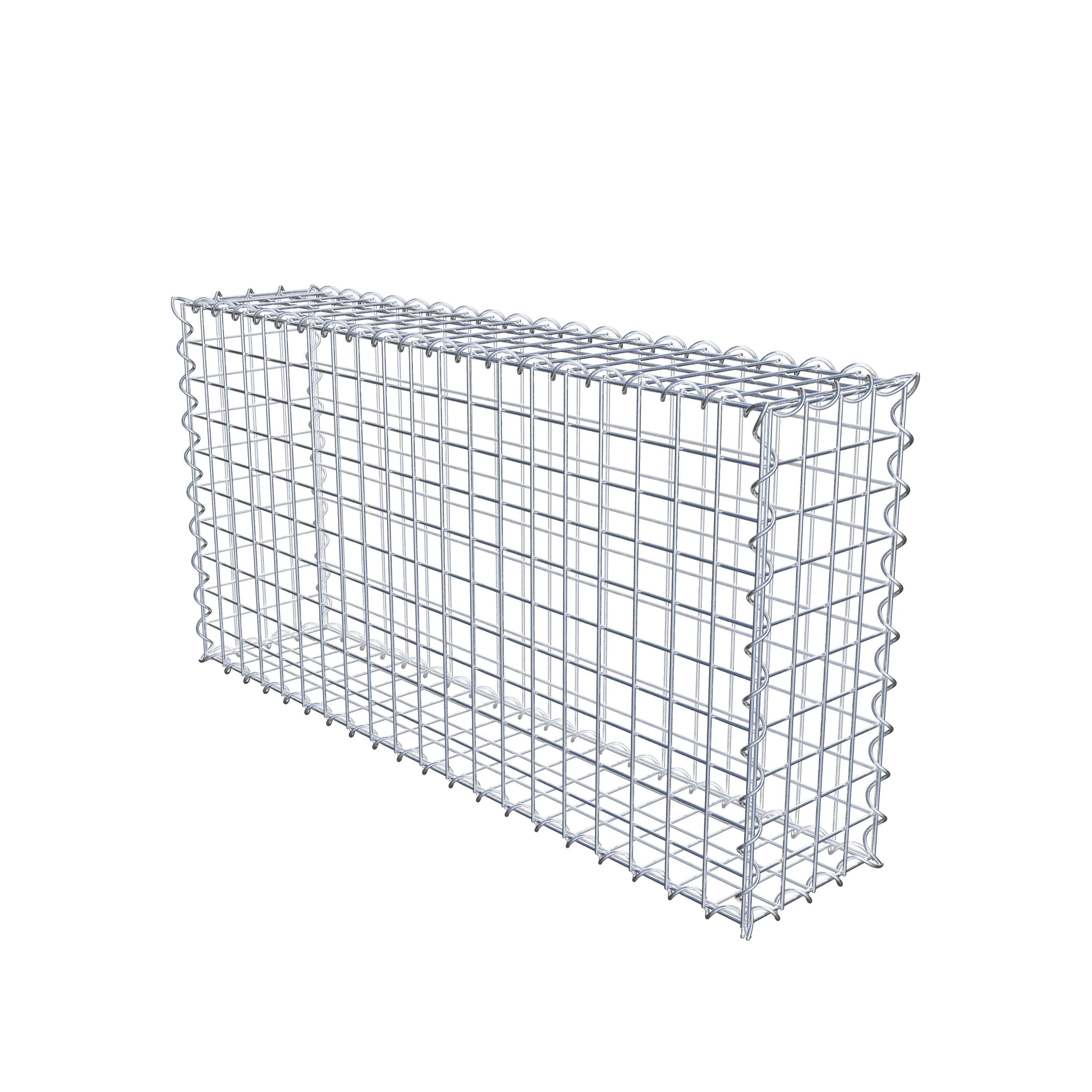 Schanskorf 100 cm x 50 cm x 20 cm (L x H x D), maaswijdte 5 cm x 5 cm, spiraalvormig