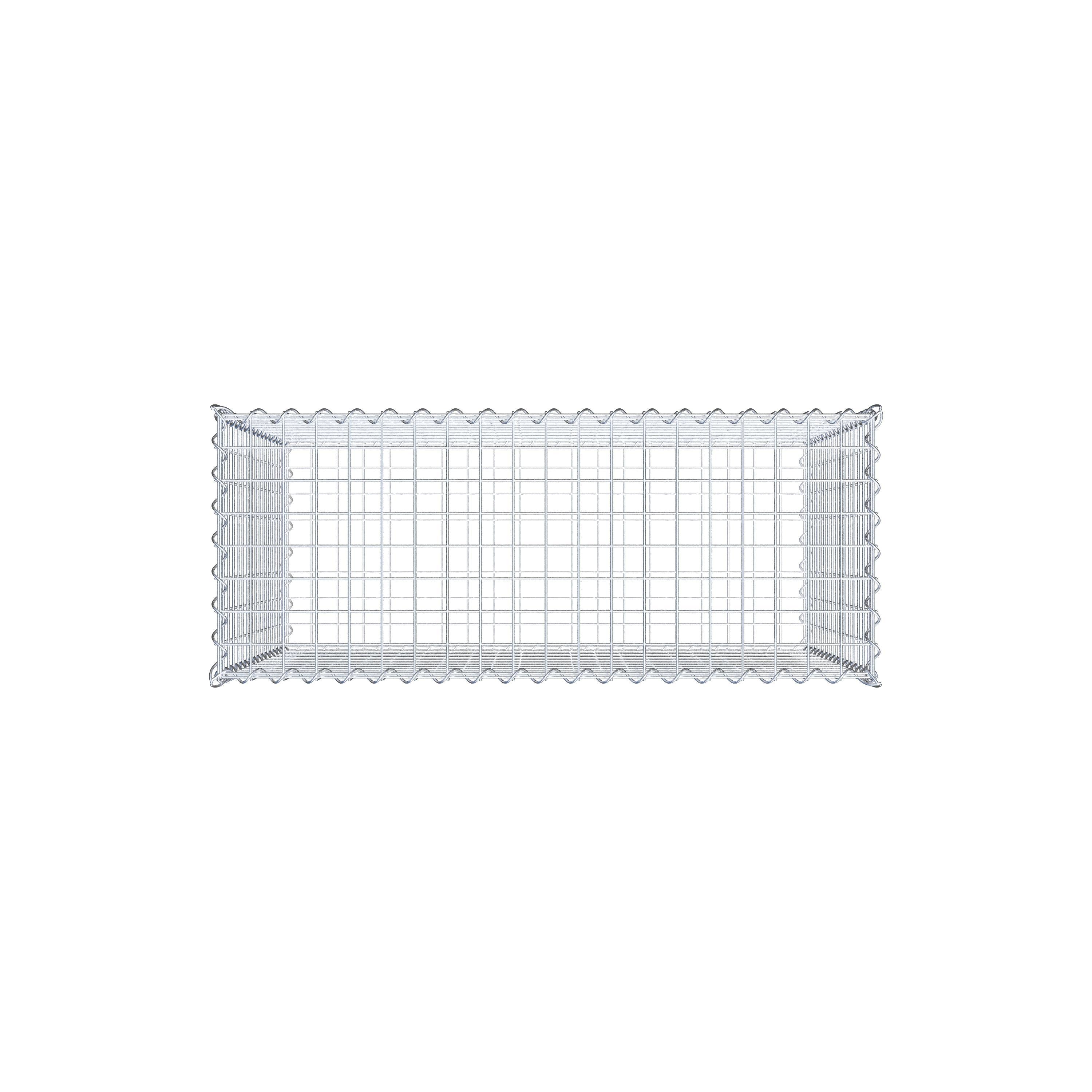 Schanskorf 100 cm x 80 cm x 40 cm (L x H x D), maaswijdte 5 cm x 5 cm, spiraalvormig