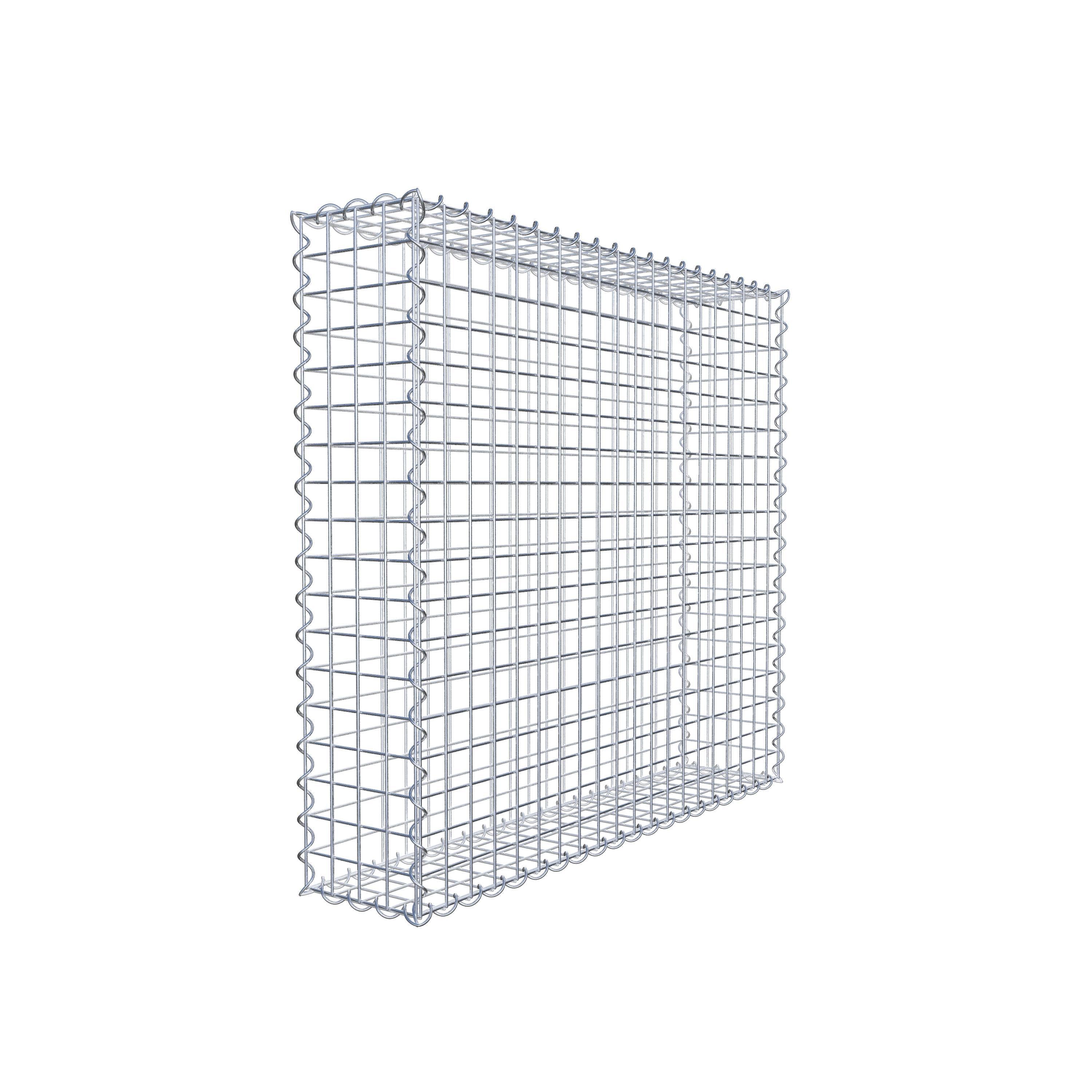 Gabion 100 cm x 90 cm x 20 cm (L x H x D), maskstorlek 5 cm x 5 cm, spiral