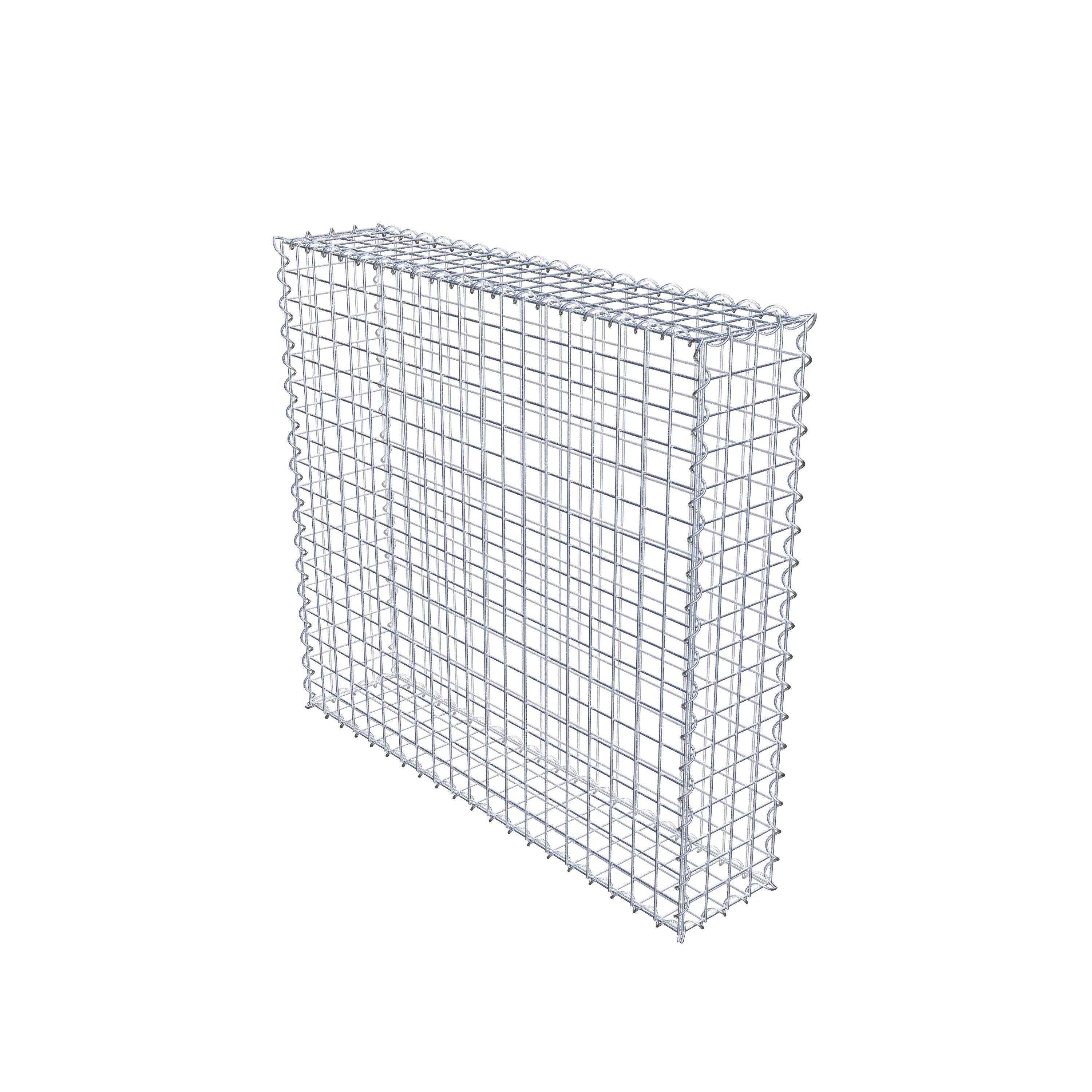 Gabion 100 cm x 90 cm x 20 cm (L x H x D), maskstorlek 5 cm x 5 cm, spiral