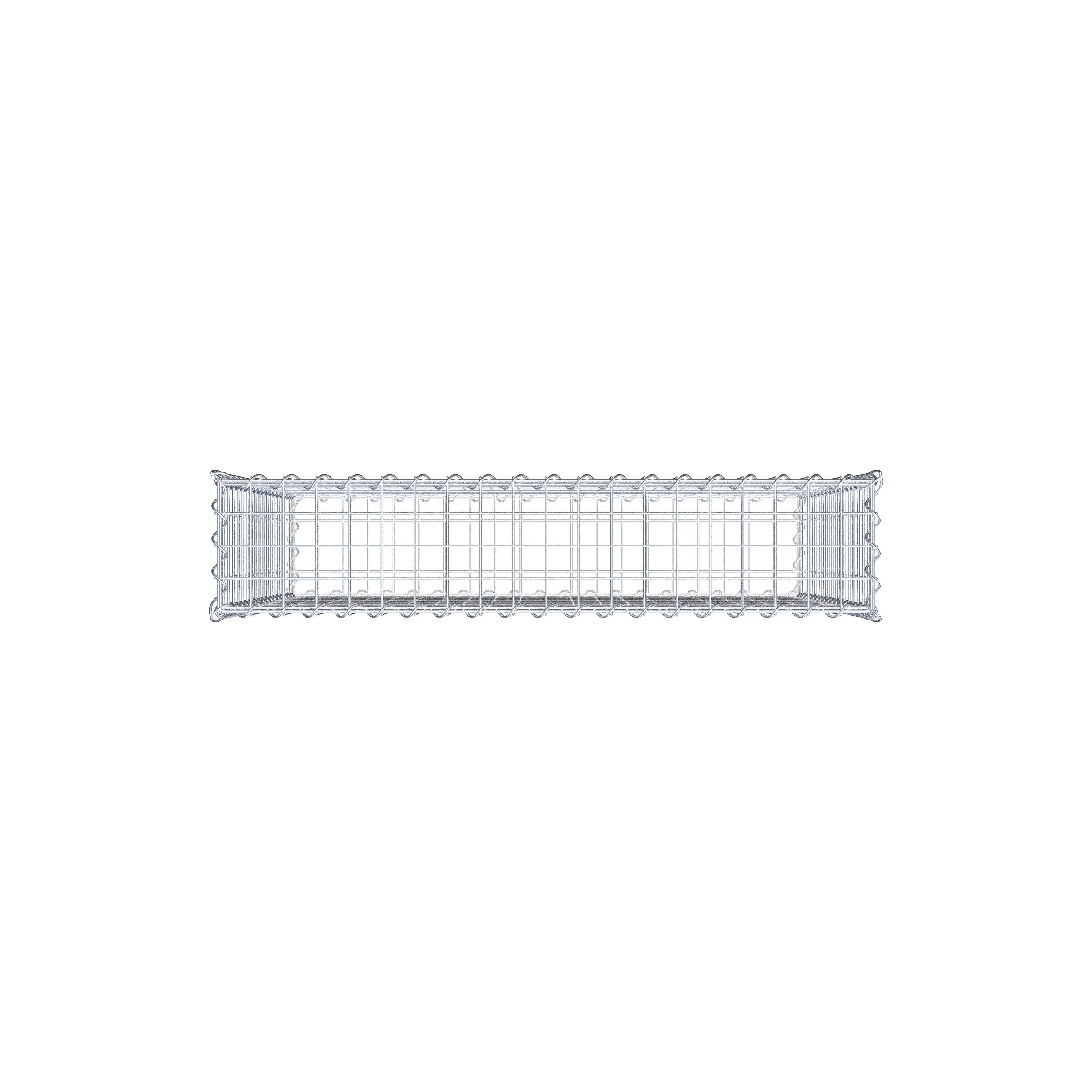 Schanskorf 100 cm x 90 cm x 20 cm (L x H x D), maaswijdte 5 cm x 5 cm, spiraalvormig