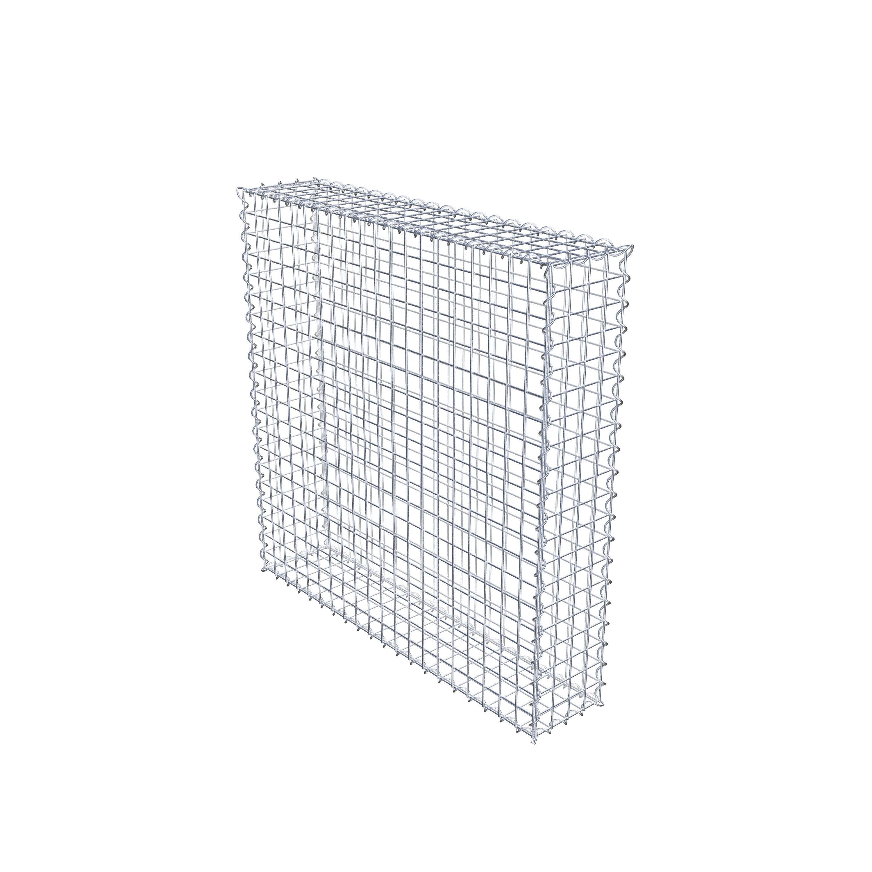 Gabion 100 cm x 100 cm x 20 cm (L x H x D), maskestørrelse 5 cm x 5 cm, spiral