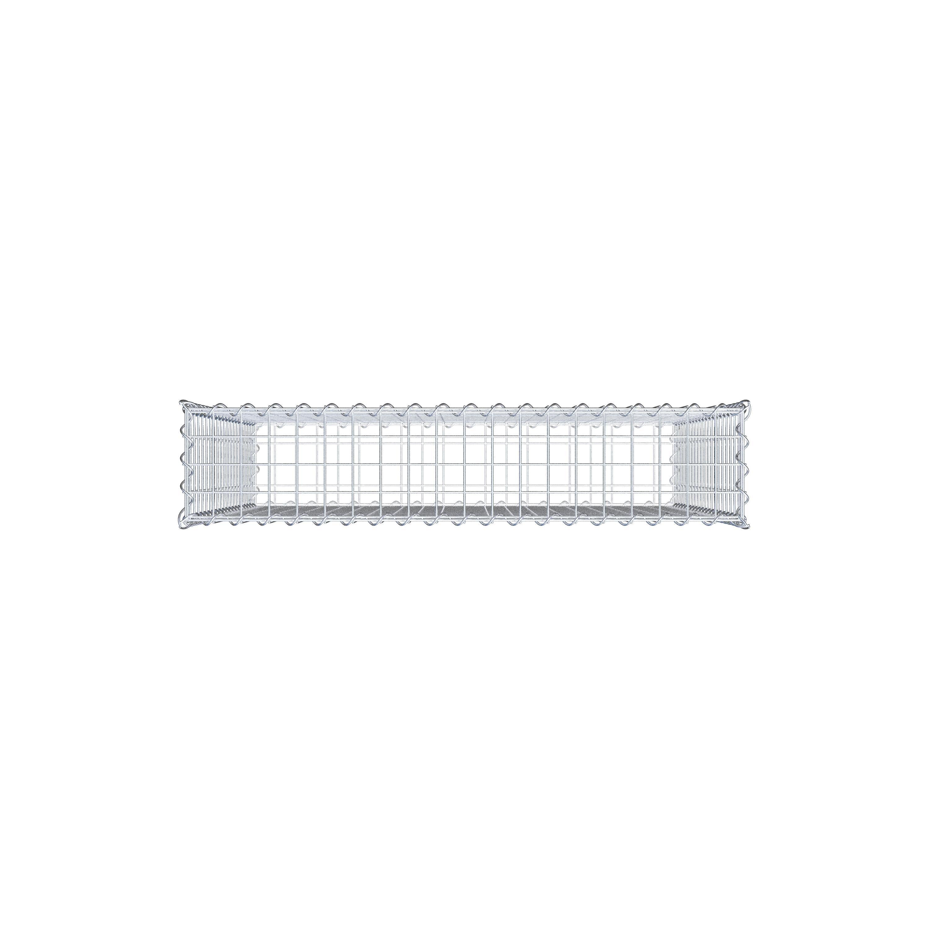 Schanskorf 100 cm x 100 cm x 20 cm (L x H x D), maaswijdte 5 cm x 5 cm, spiraalvormig