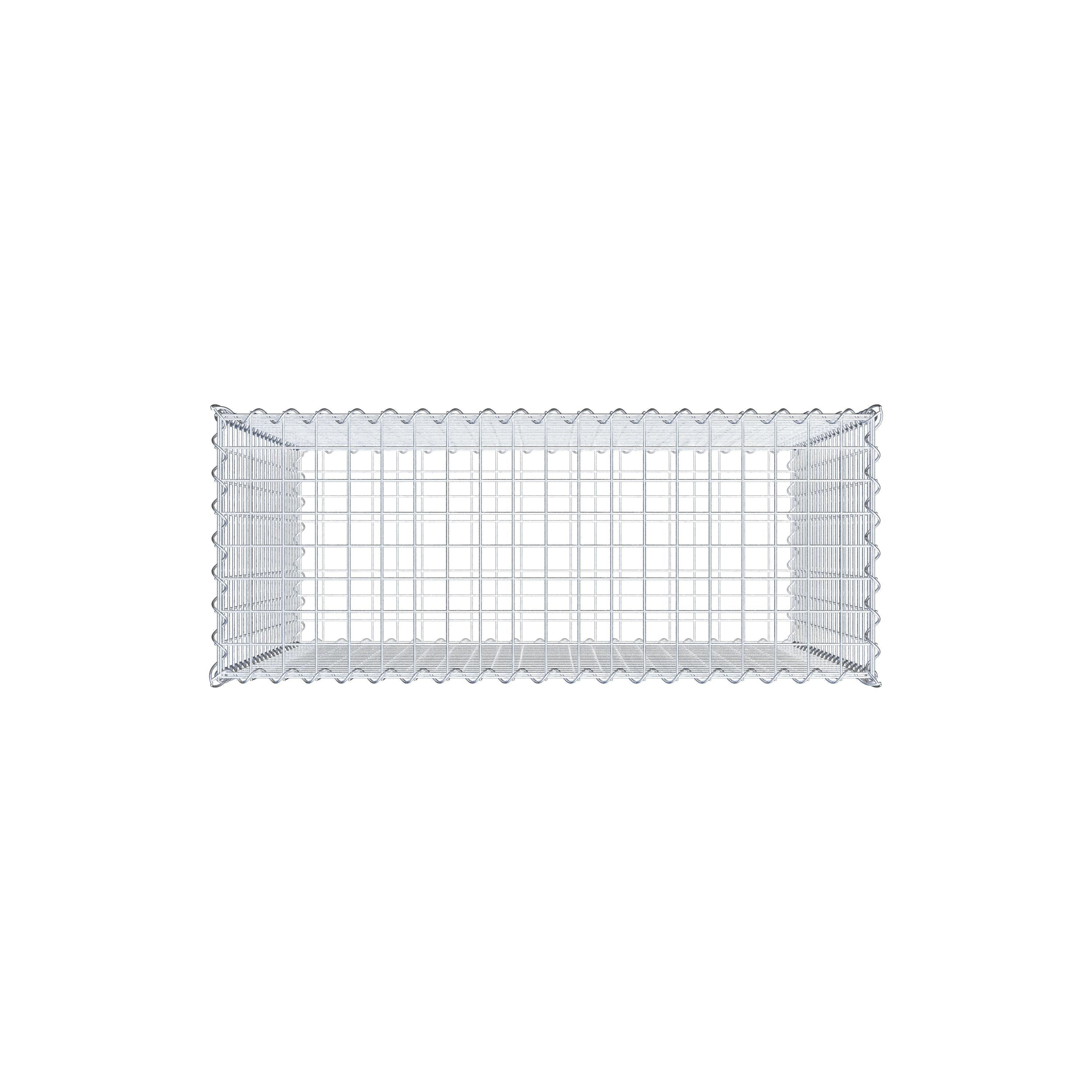 Schanskorf 100 cm x 100 cm x 40 cm (L x H x D), maaswijdte 5 cm x 5 cm, spiraalvormig