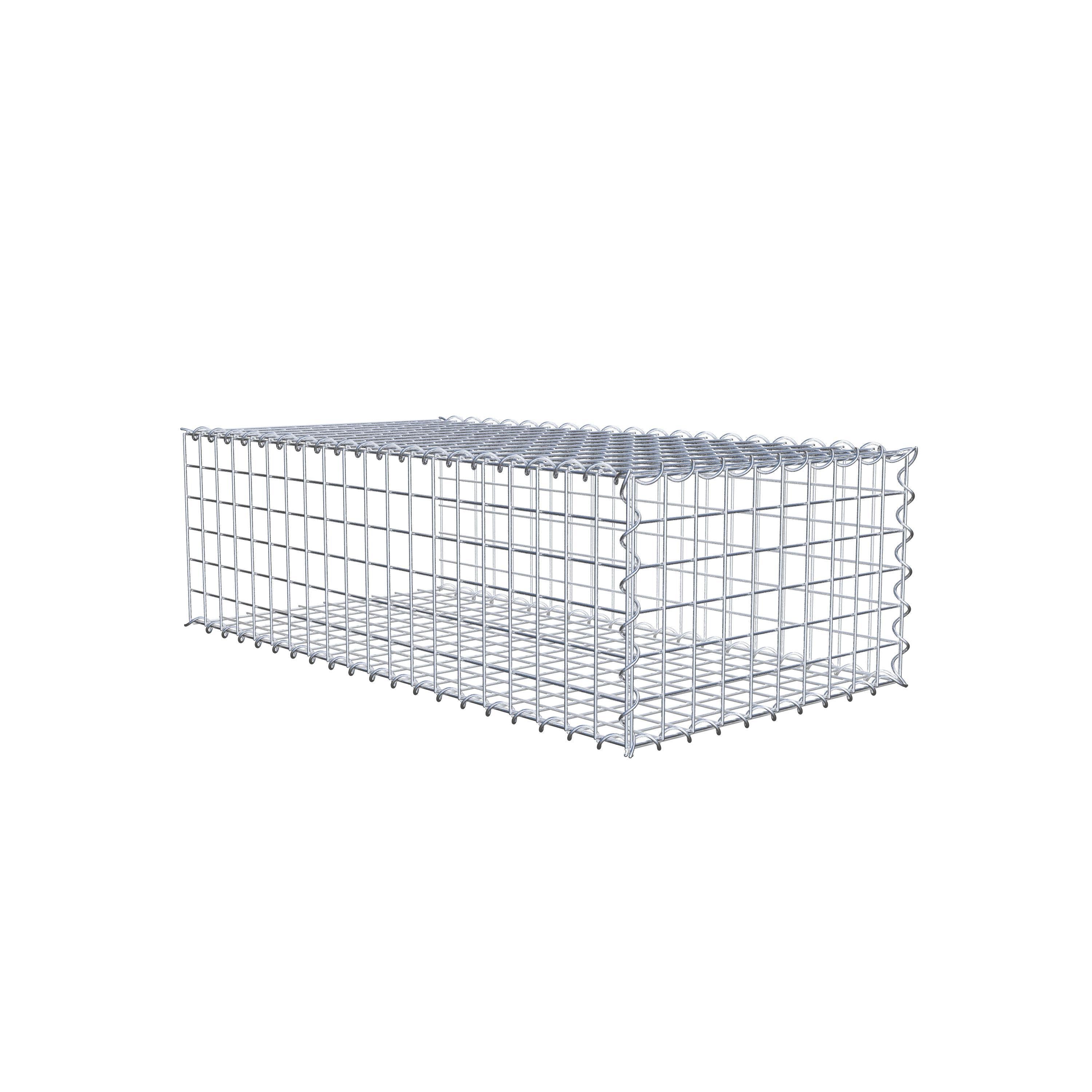 Udvokset gabion type 2 100 cm x 30 cm x 50 cm (L x H x D), maskestørrelse 5 cm x 5 cm, spiral