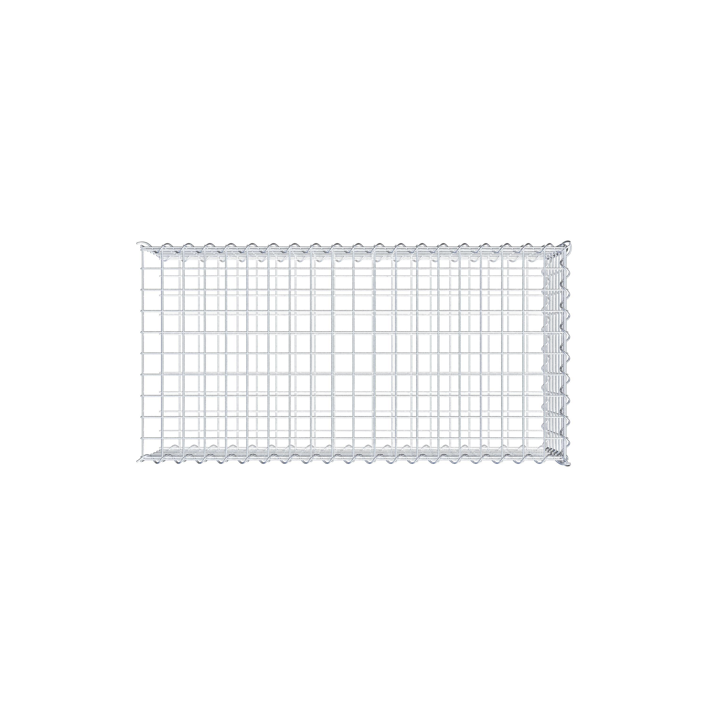 Udvokset gabion type 2 100 cm x 30 cm x 50 cm (L x H x D), maskestørrelse 5 cm x 5 cm, spiral