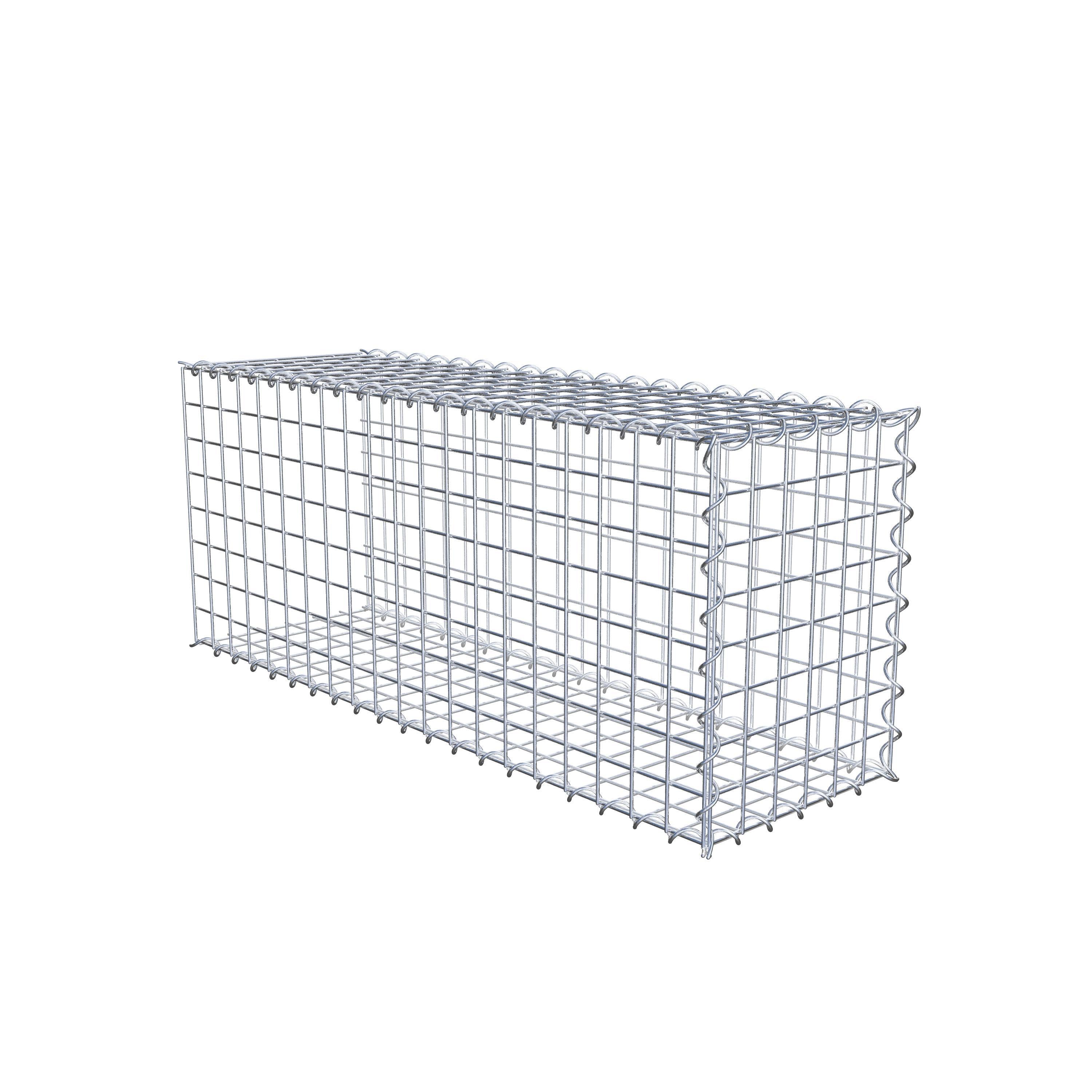 Opvokset gabion type 2 100 cm x 40 cm x 30 cm (L x H x D), maskestørrelse 5 cm x 5 cm, spiral