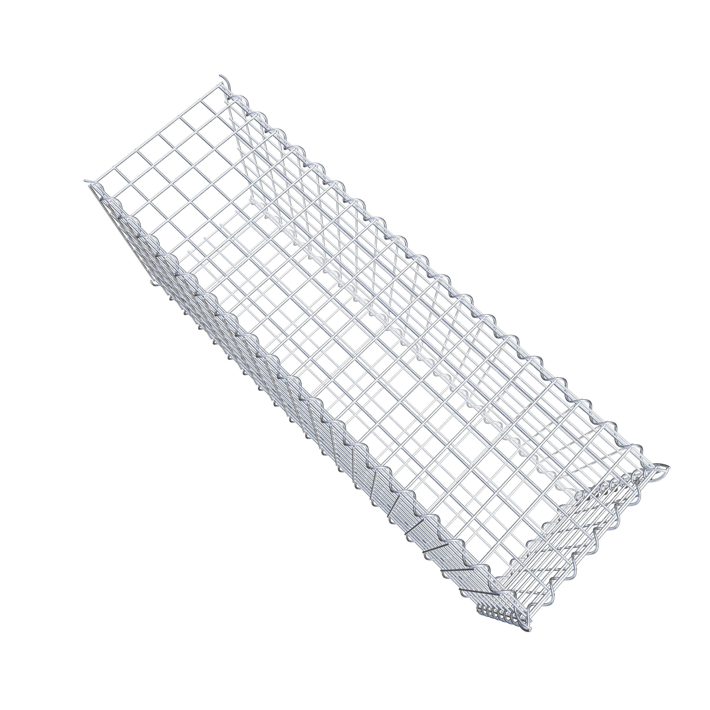 Opvokset gabion type 2 100 cm x 40 cm x 30 cm (L x H x D), maskestørrelse 5 cm x 5 cm, spiral