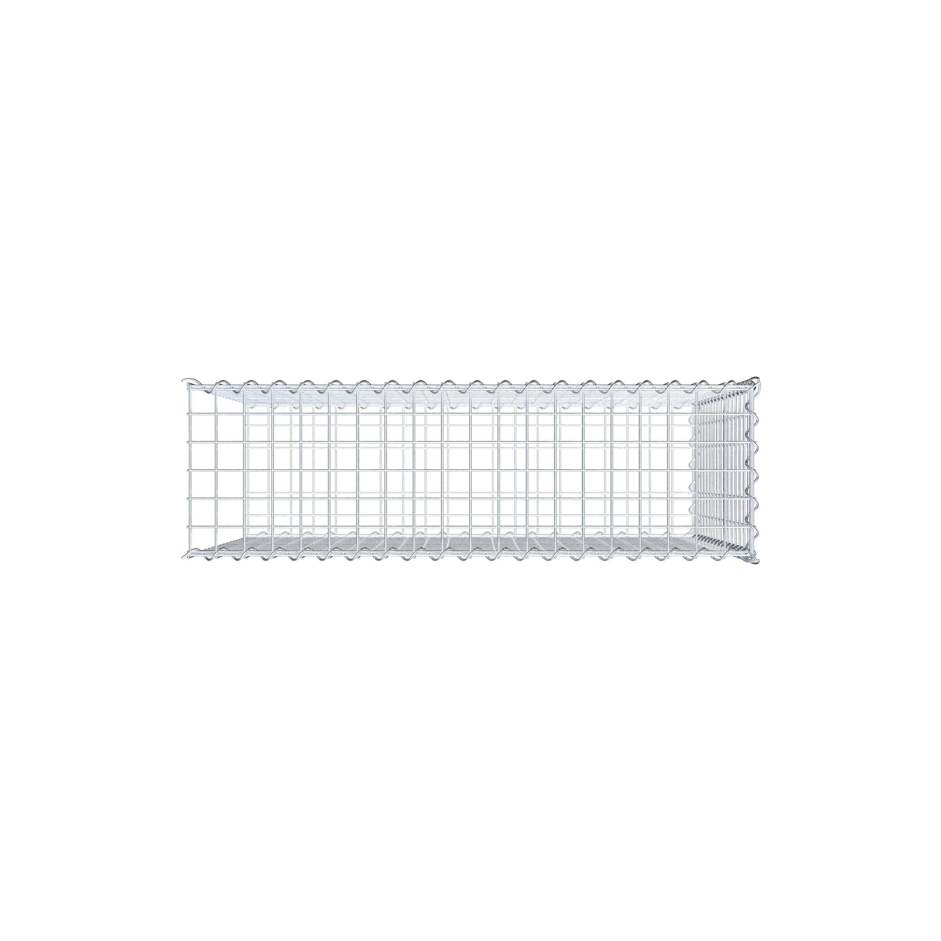 Opvokset gabion type 2 100 cm x 80 cm x 30 cm (L x H x D), maskestørrelse 5 cm x 5 cm, spiral