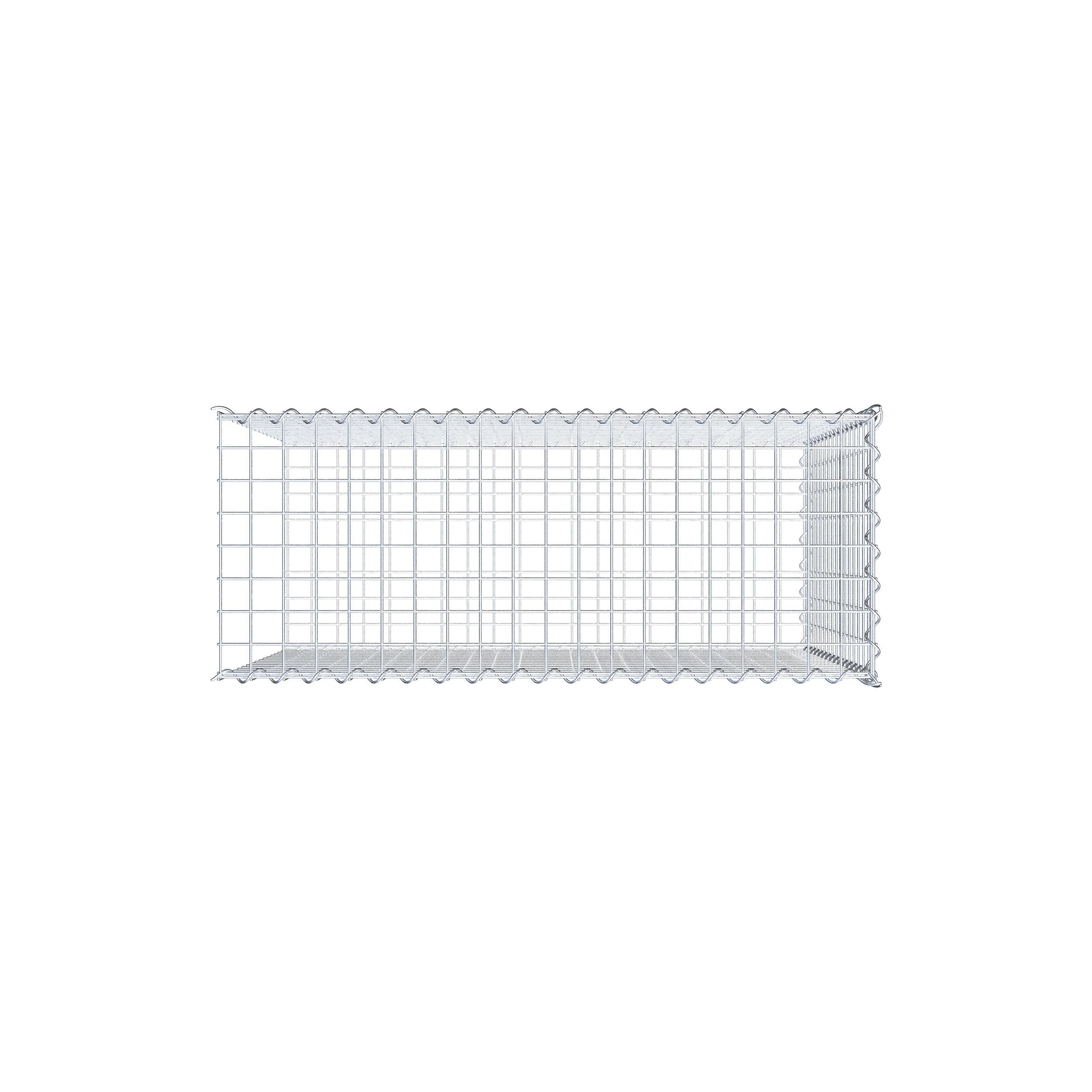 Opvokset gabion type 2 100 cm x 80 cm x 40 cm (L x H x D), maskestørrelse 5 cm x 5 cm, spiral