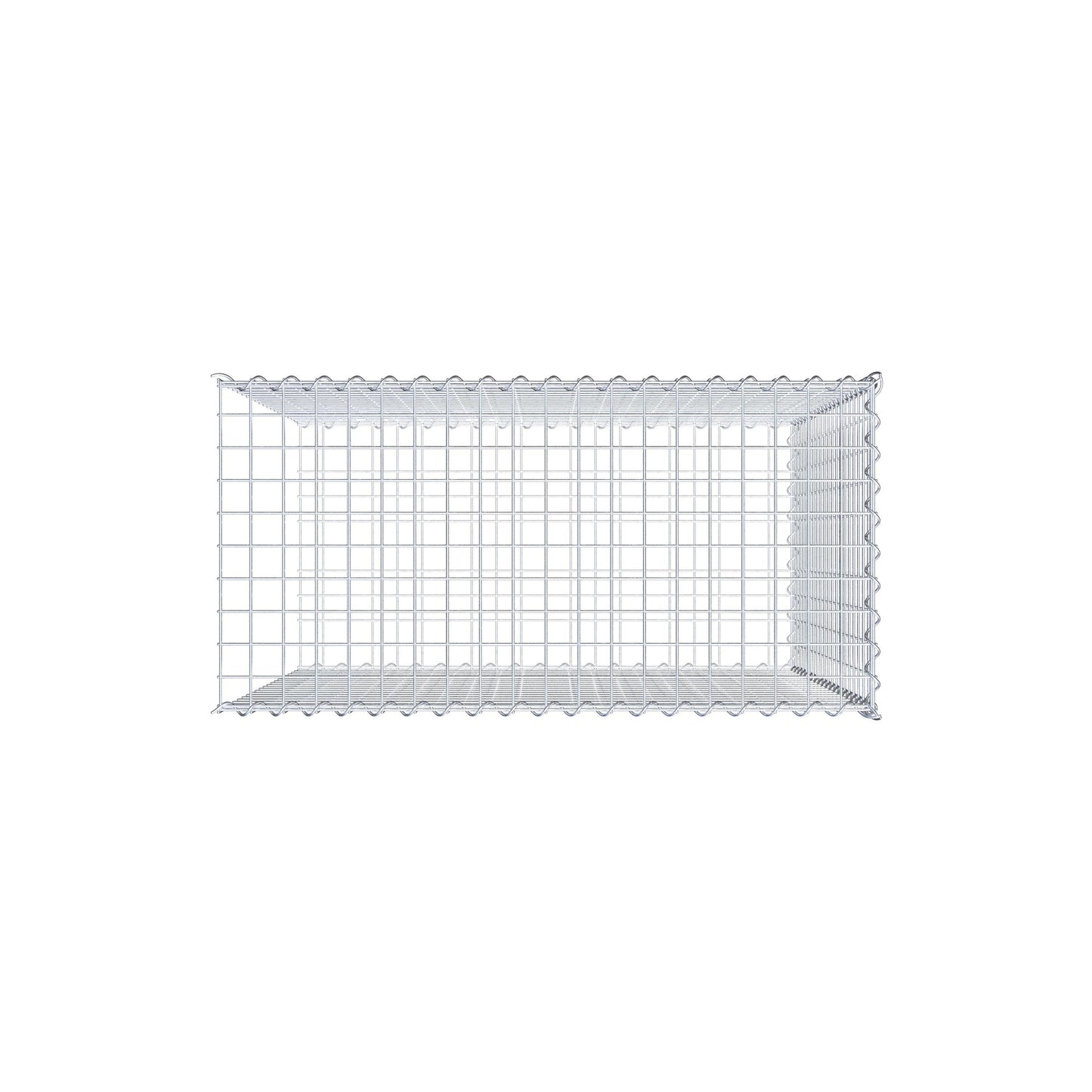 Opvokset gabion type 2 100 cm x 100 cm x 50 cm (L x H x D), maskestørrelse 5 cm x 5 cm, spiral