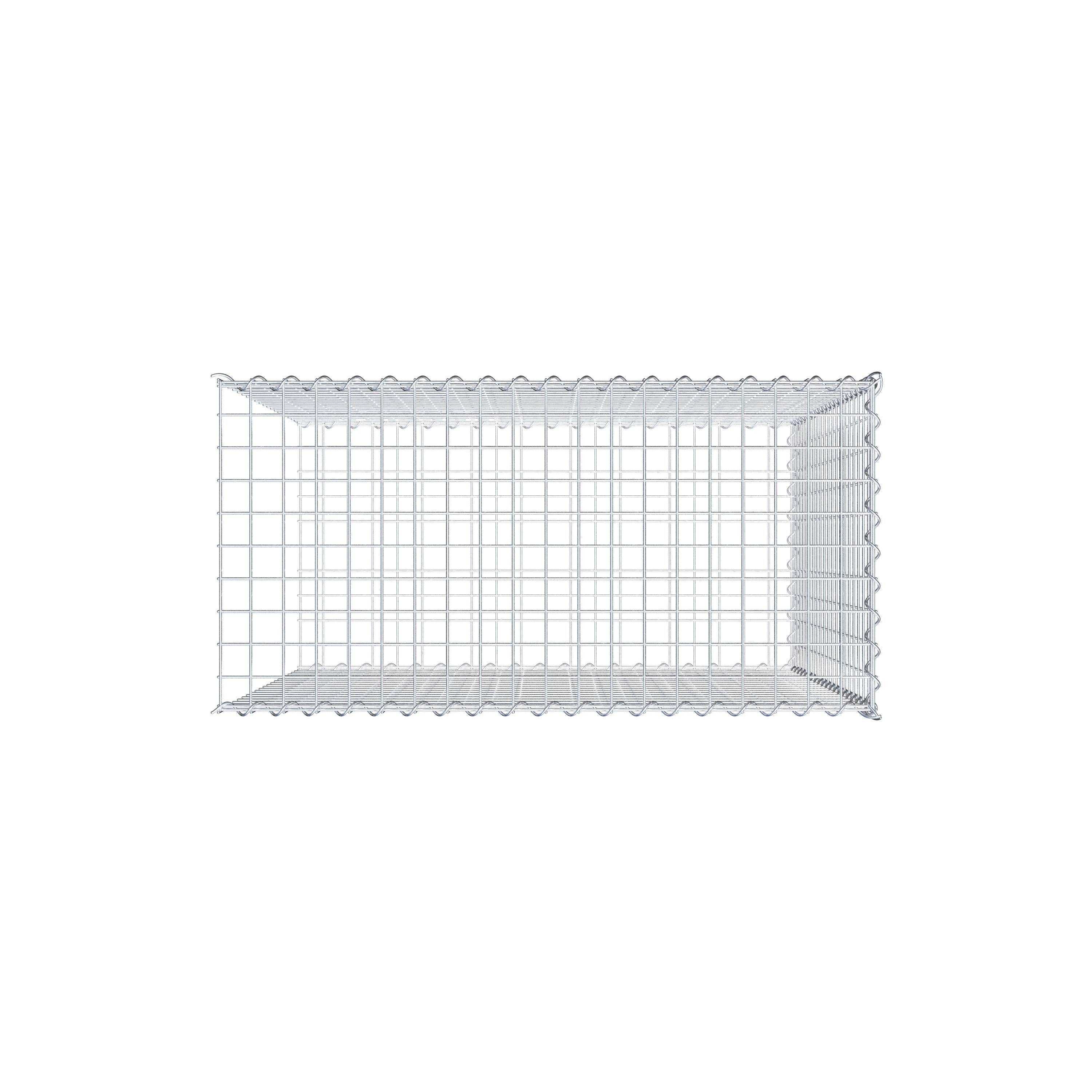 Grown-on gabion type 2 100 cm x 100 cm x 50 cm (L x H x D), mesh size 5 cm x 5 cm, spiral