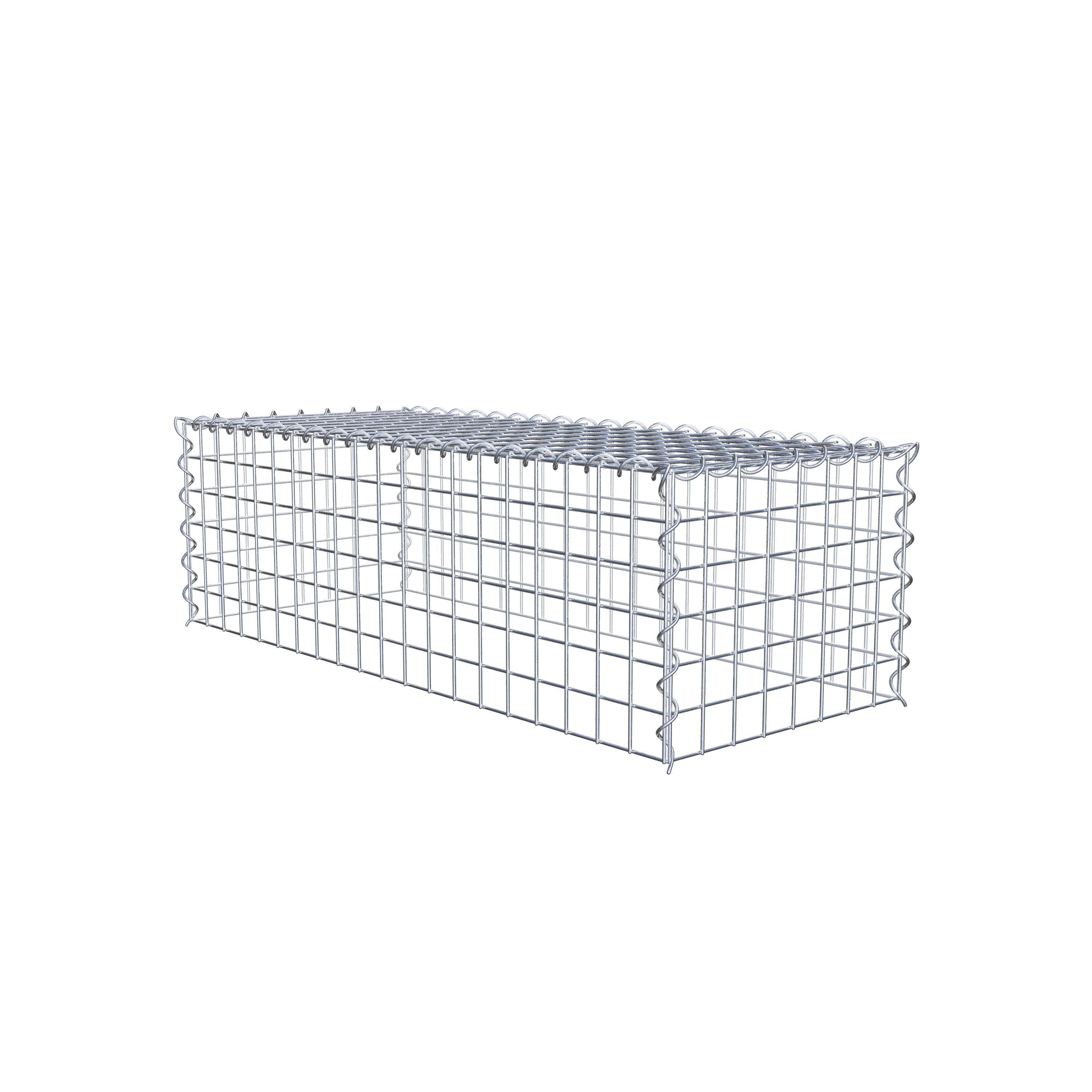 Opvokset gabion type 3 100 cm x 30 cm x 40 cm (L x H x D), maskestørrelse 5 cm x 5 cm, spiral