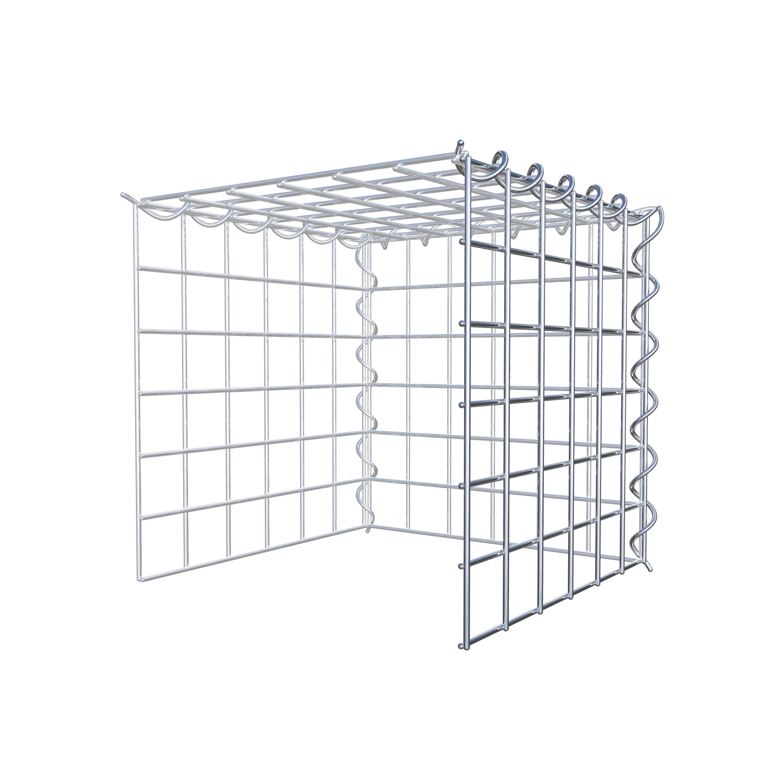 Aangegroeide schanskorf type 4 30 cm x 30 cm x 30 cm (L x H x D), maaswijdte 5 cm x 5 cm, spiraal