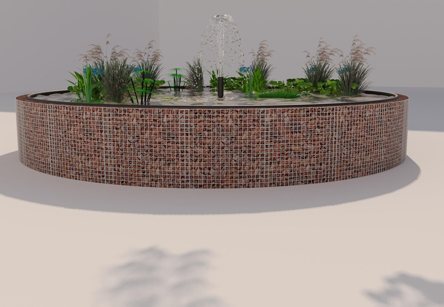 Gabion raised pond, round, outer diameter 292 cm, height 80 cm, mesh size 5 x 5 cm, wall thickness 15 cm