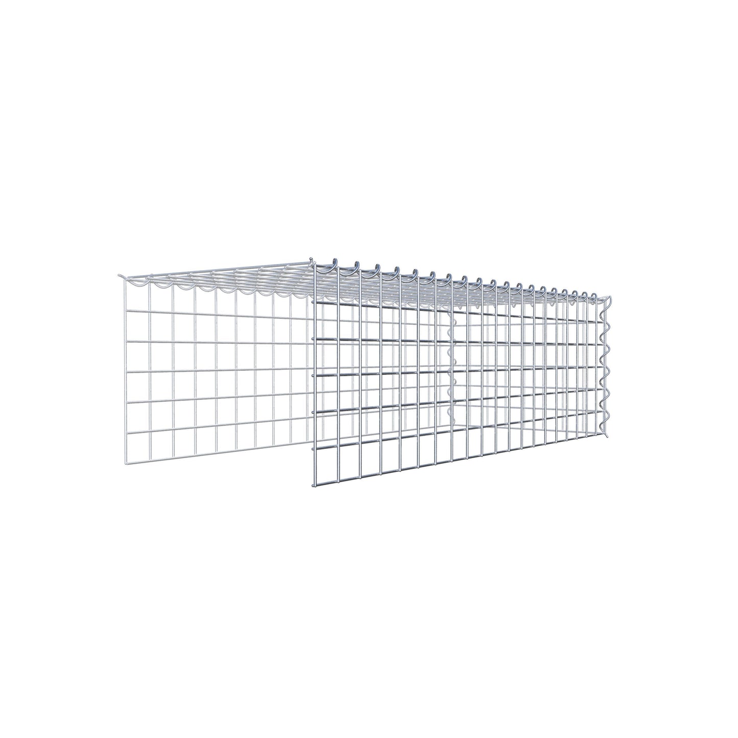 Opvokset gabion type 4 100 cm x 30 cm x 40 cm (L x H x D), maskestørrelse 5 cm x 5 cm, spiral